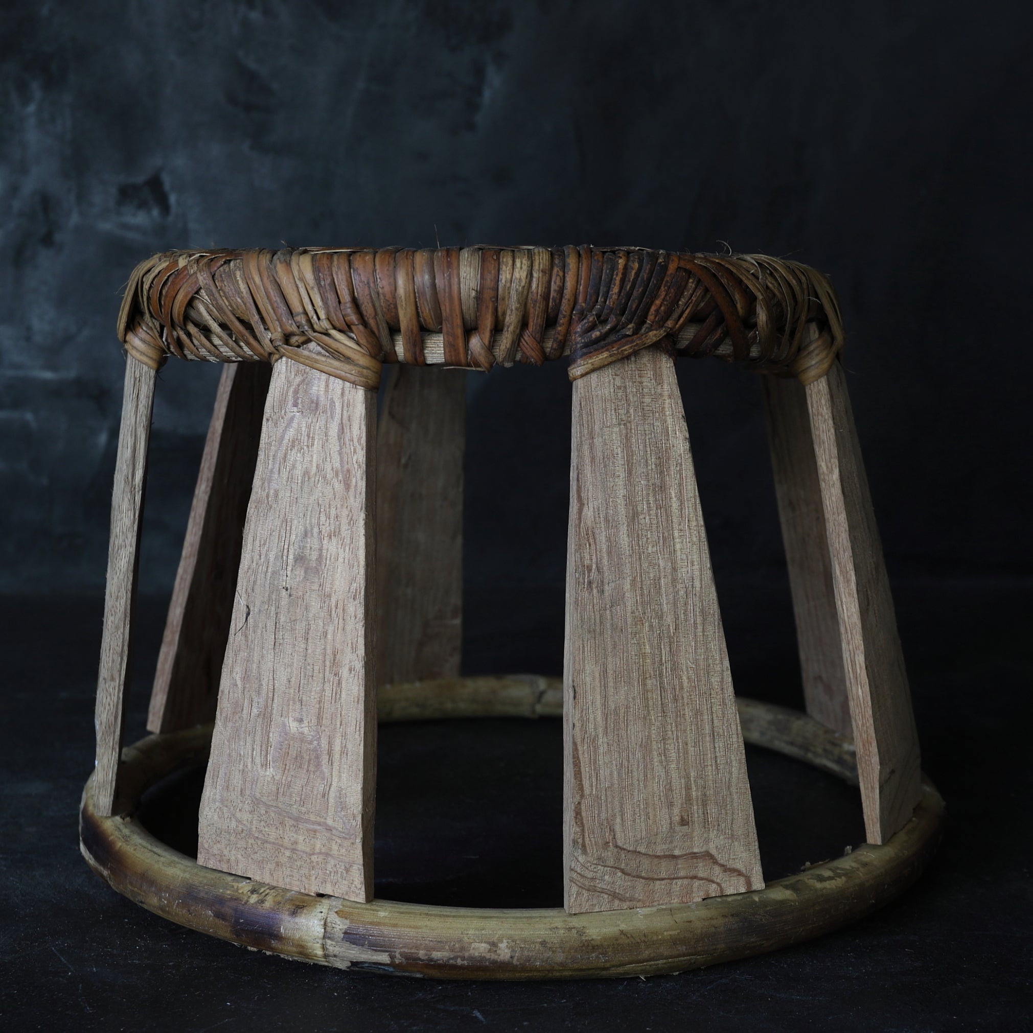TABURETE BAJO DE BAMBÚ TEJIDO, Yao, c1, Edad Moderna Temprana(Siglos XVI–XIX)