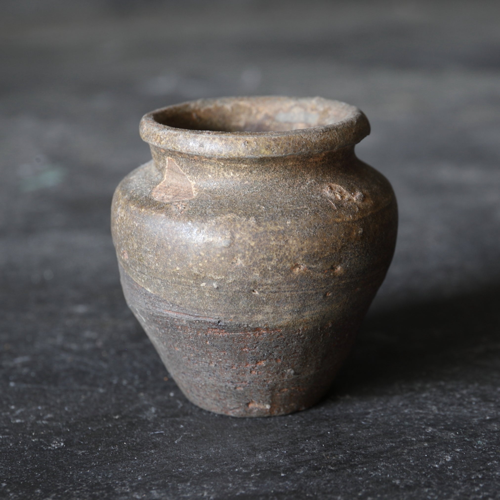 SMALL JAR, Ko-Seto, iron-glazed, Muromachi Period(1336–1573CE)