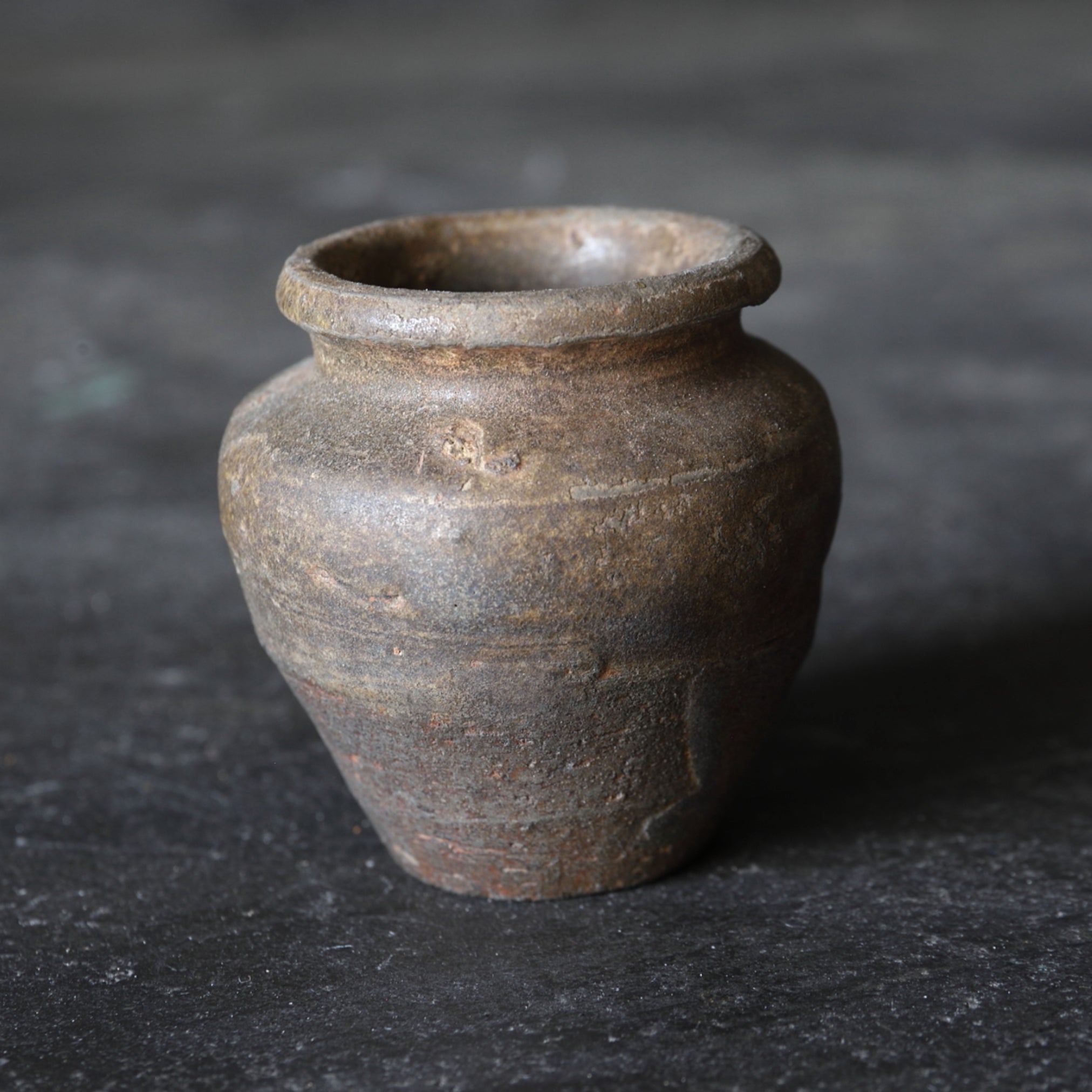 SMALL JAR, Ko-Seto, iron-glazed, Muromachi Period(1336–1573CE)