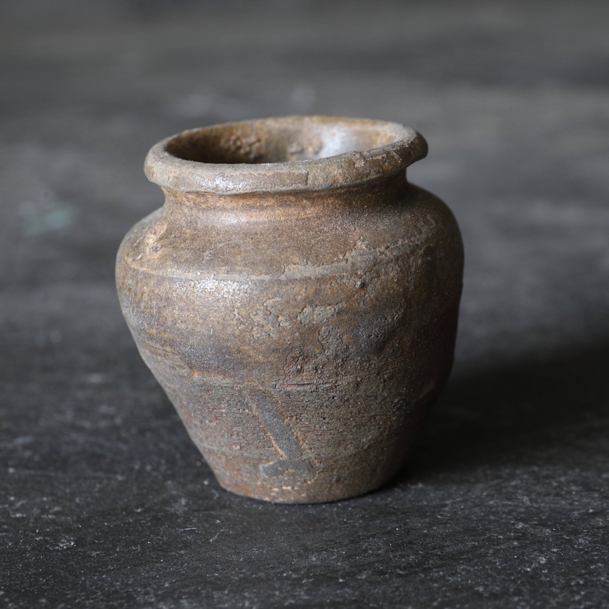 SMALL JAR, Ko-Seto, iron-glazed, Muromachi Period(1336–1573CE)