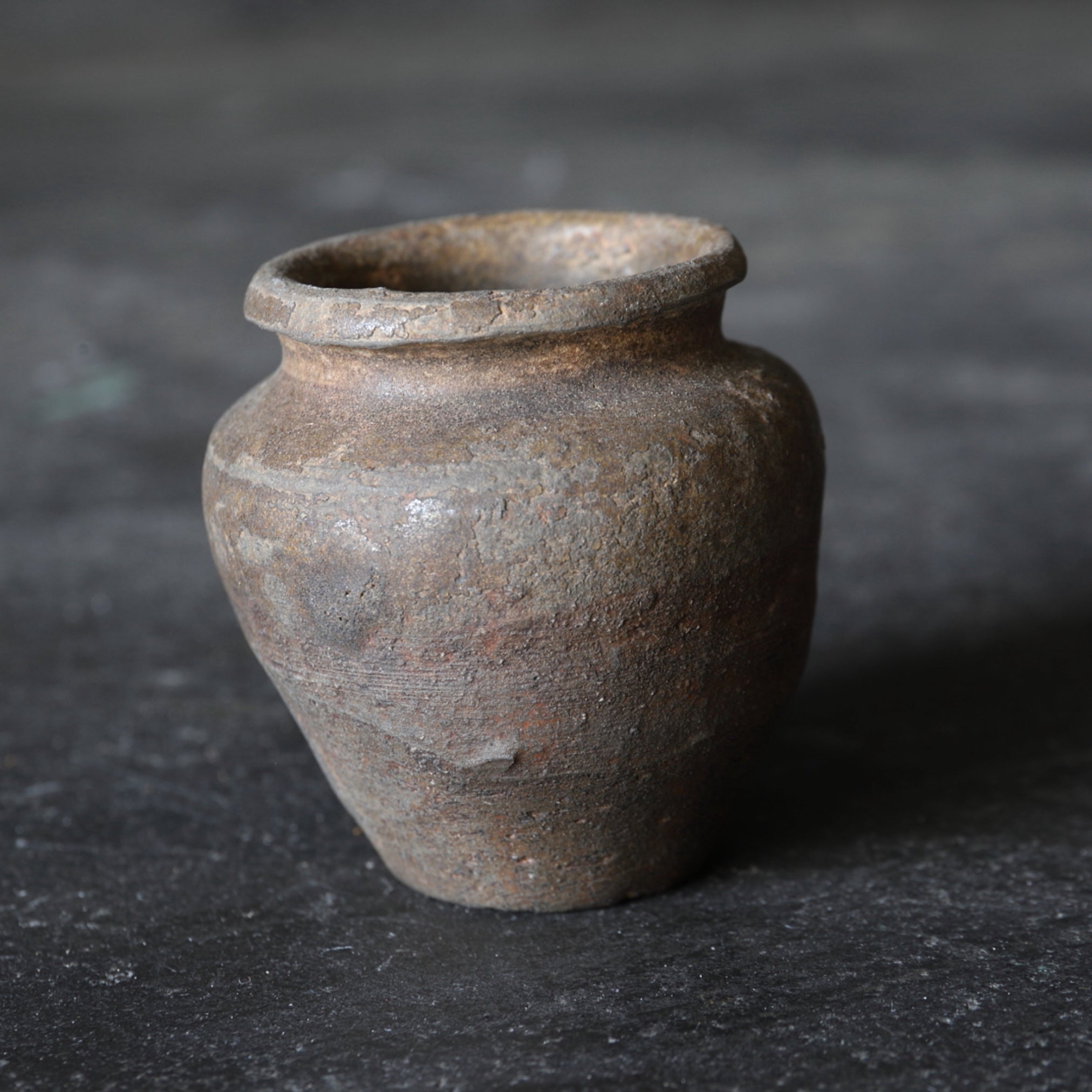 SMALL JAR, Ko-Seto, iron-glazed, Muromachi Period(1336–1573CE)