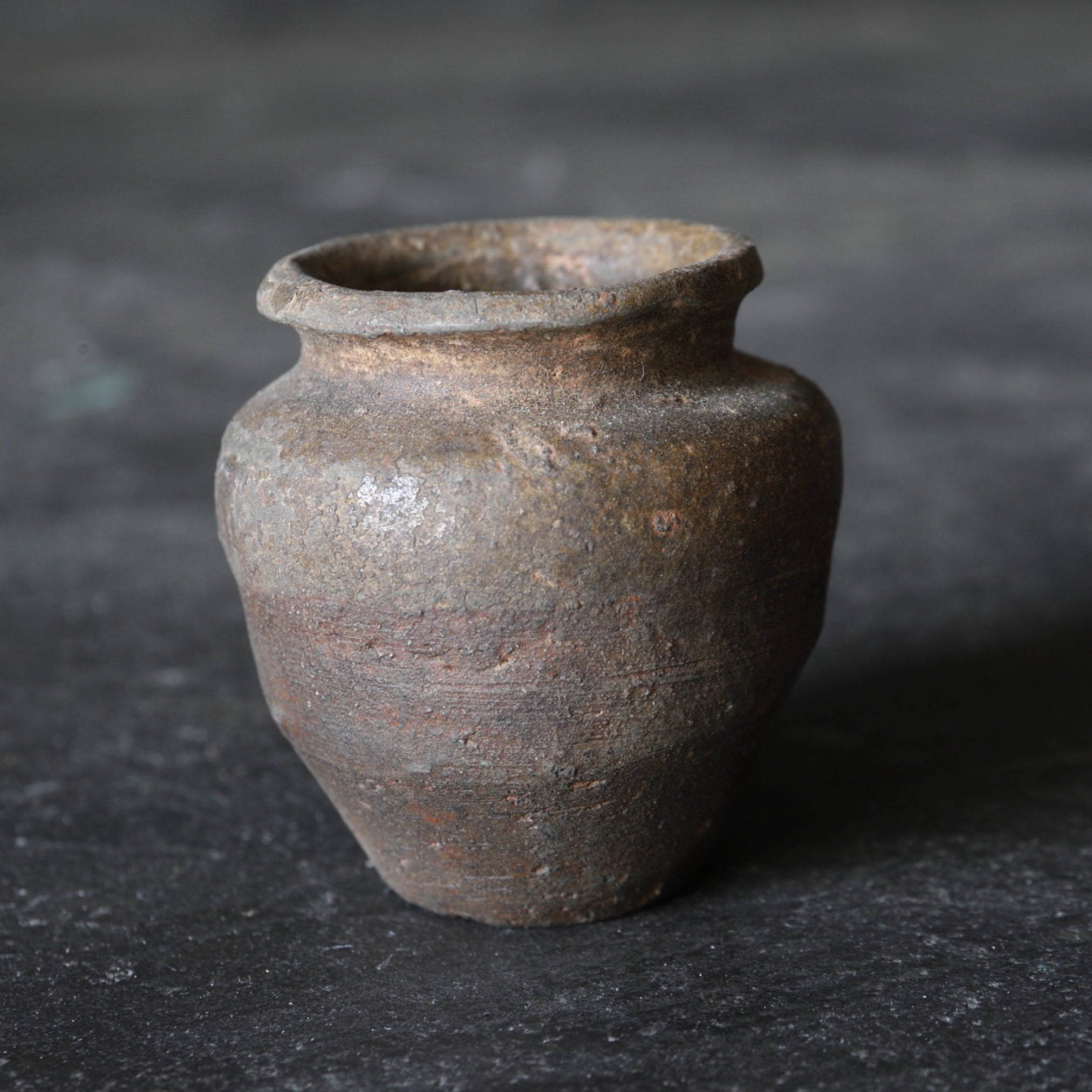 SMALL JAR, Ko-Seto, iron-glazed, Muromachi Period(1336–1573CE)