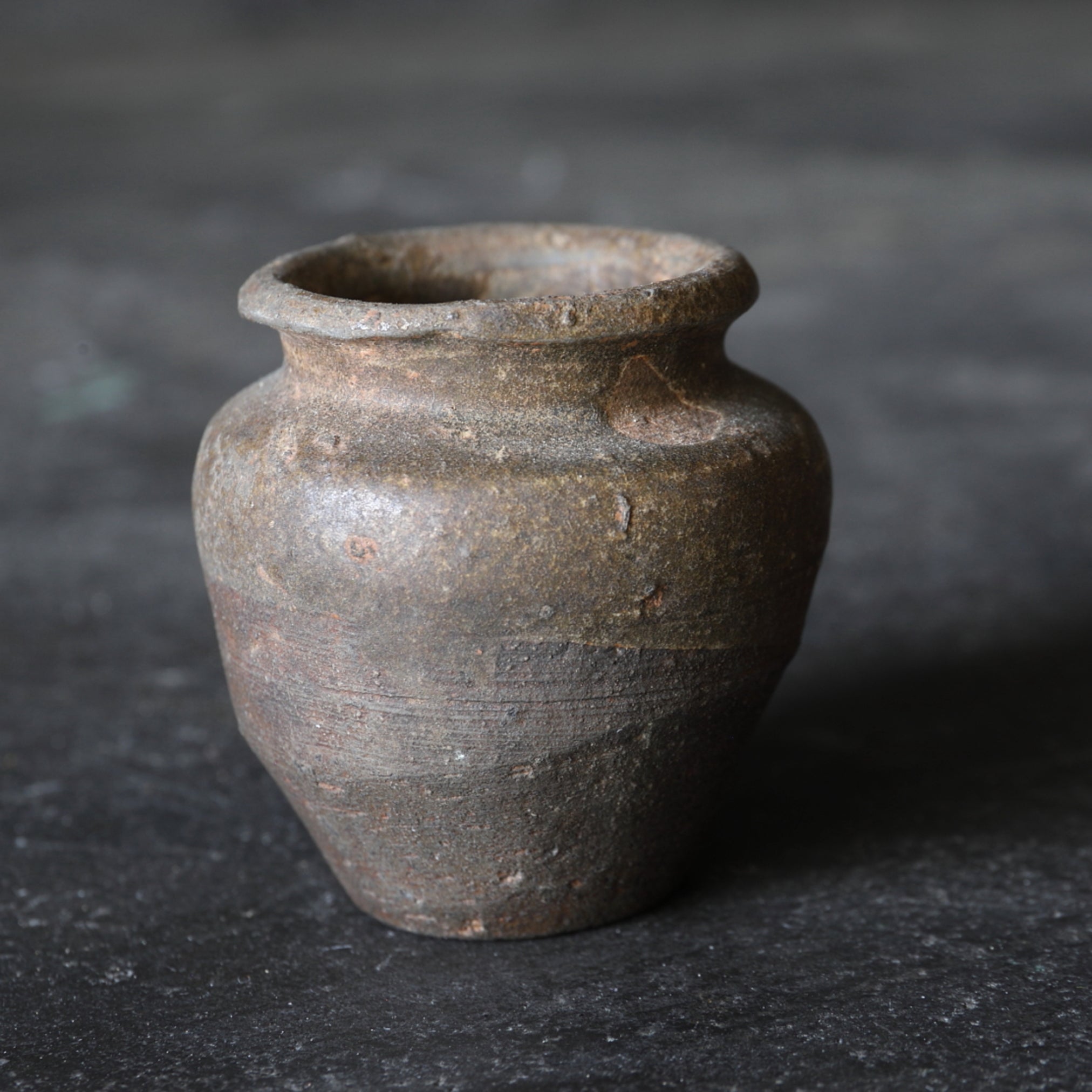 SMALL JAR, Ko-Seto, iron-glazed, Muromachi Period(1336–1573CE)