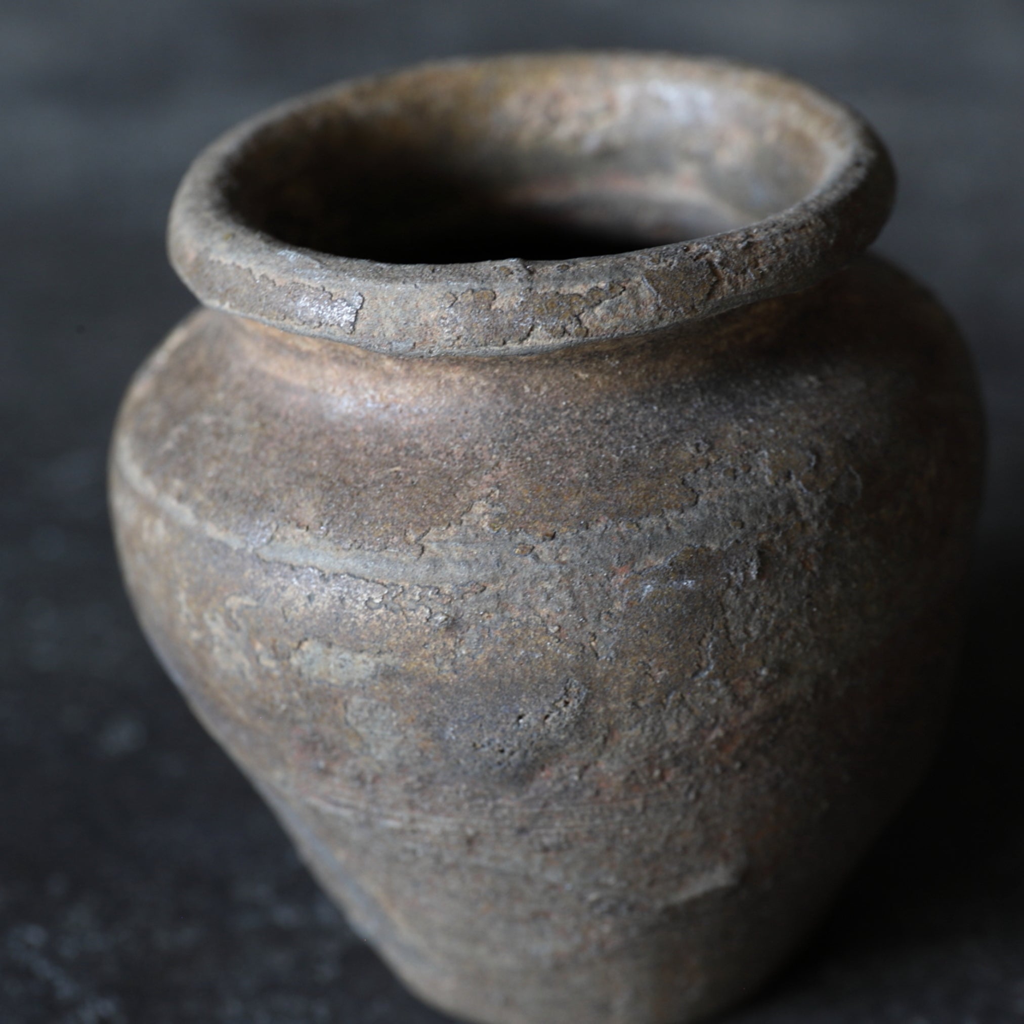 SMALL JAR, Ko-Seto, iron-glazed, Muromachi Period(1336–1573CE)