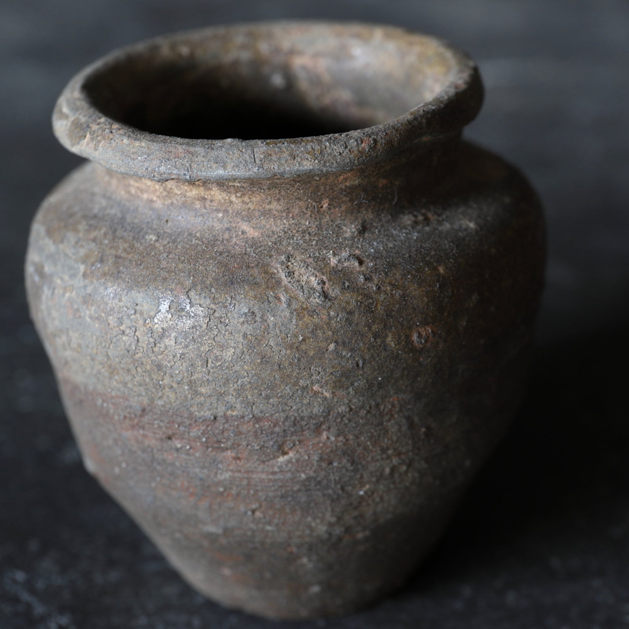 SMALL JAR, Ko-Seto, iron-glazed, Muromachi Period(1336–1573CE)
