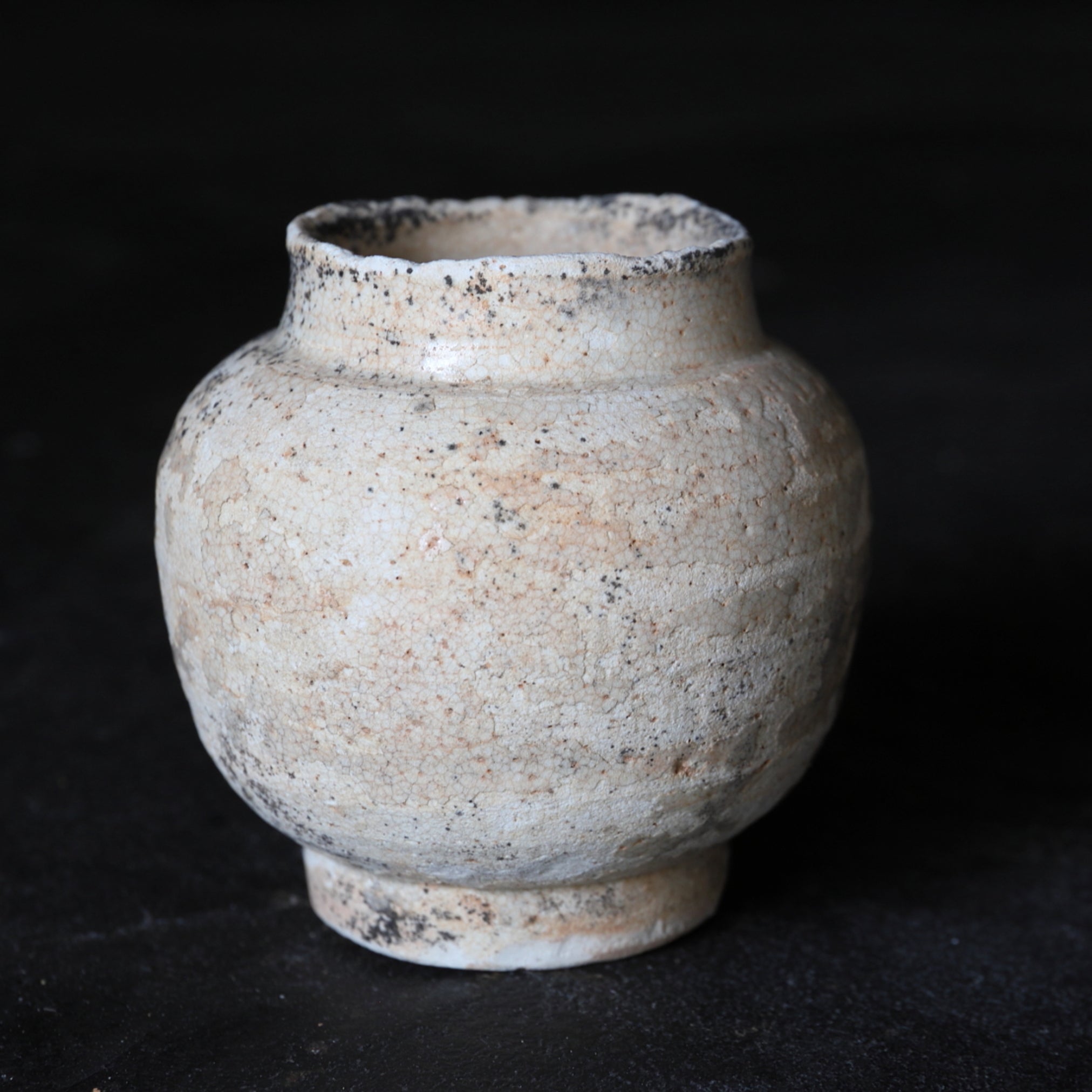 JARRA PEQUEÑA, Ko-Seto, vidriado ceniza, Período Muromachi(1336–1573 d. C.)