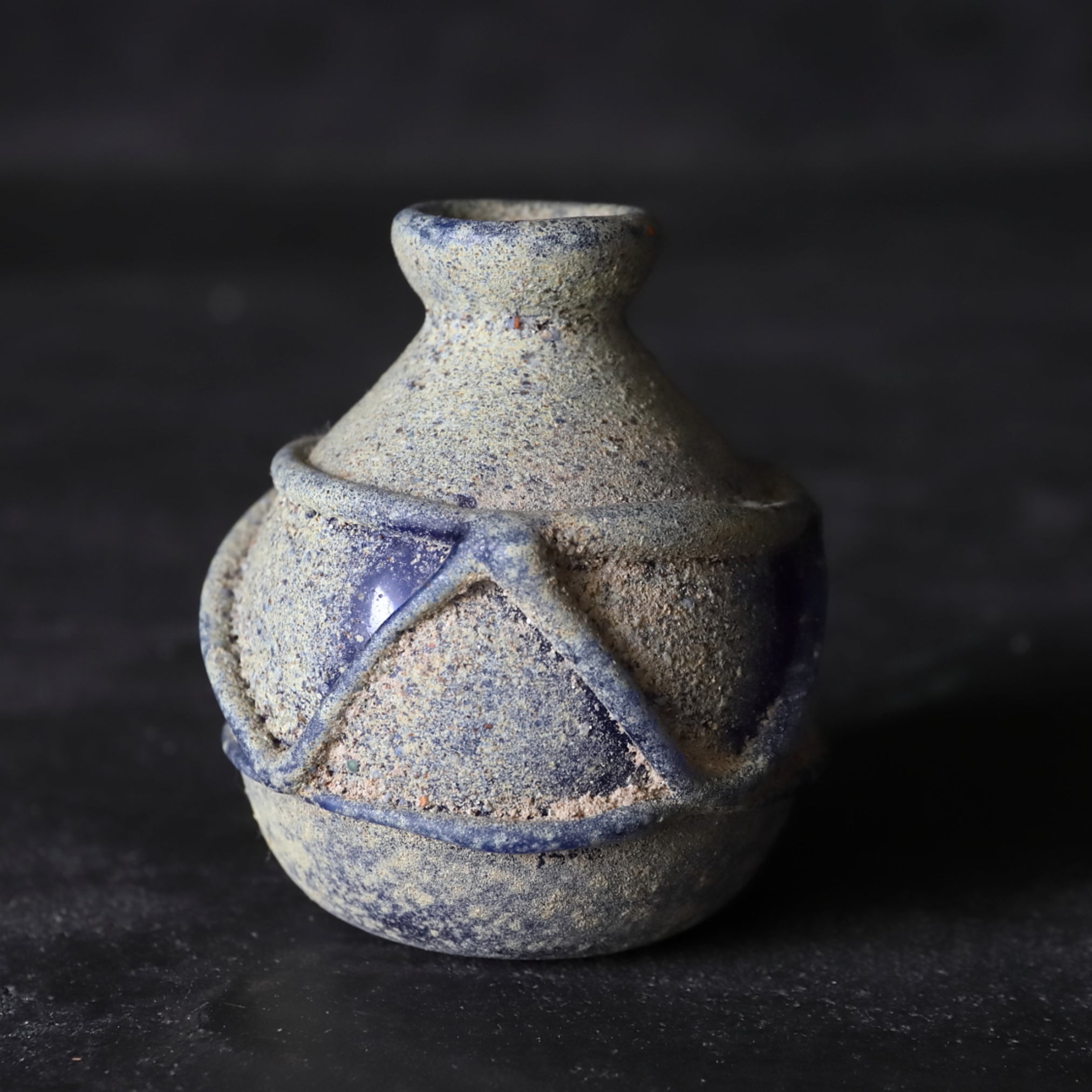 SMALL BOTTLE, Roman Glass, with decoration, Prehistoric(Before the 3rd century)