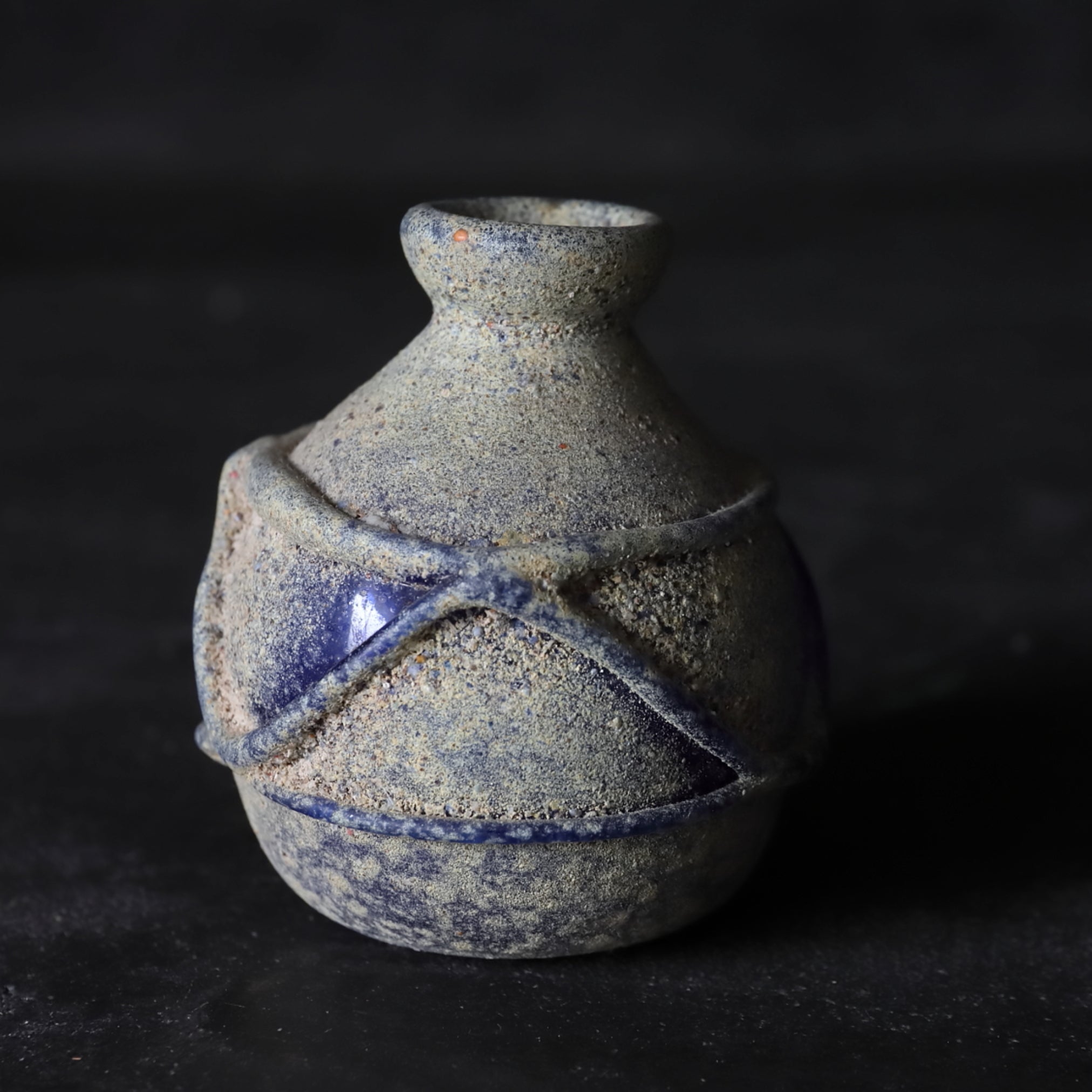 SMALL BOTTLE, Roman Glass, with decoration, Prehistoric(Before the 3rd century)