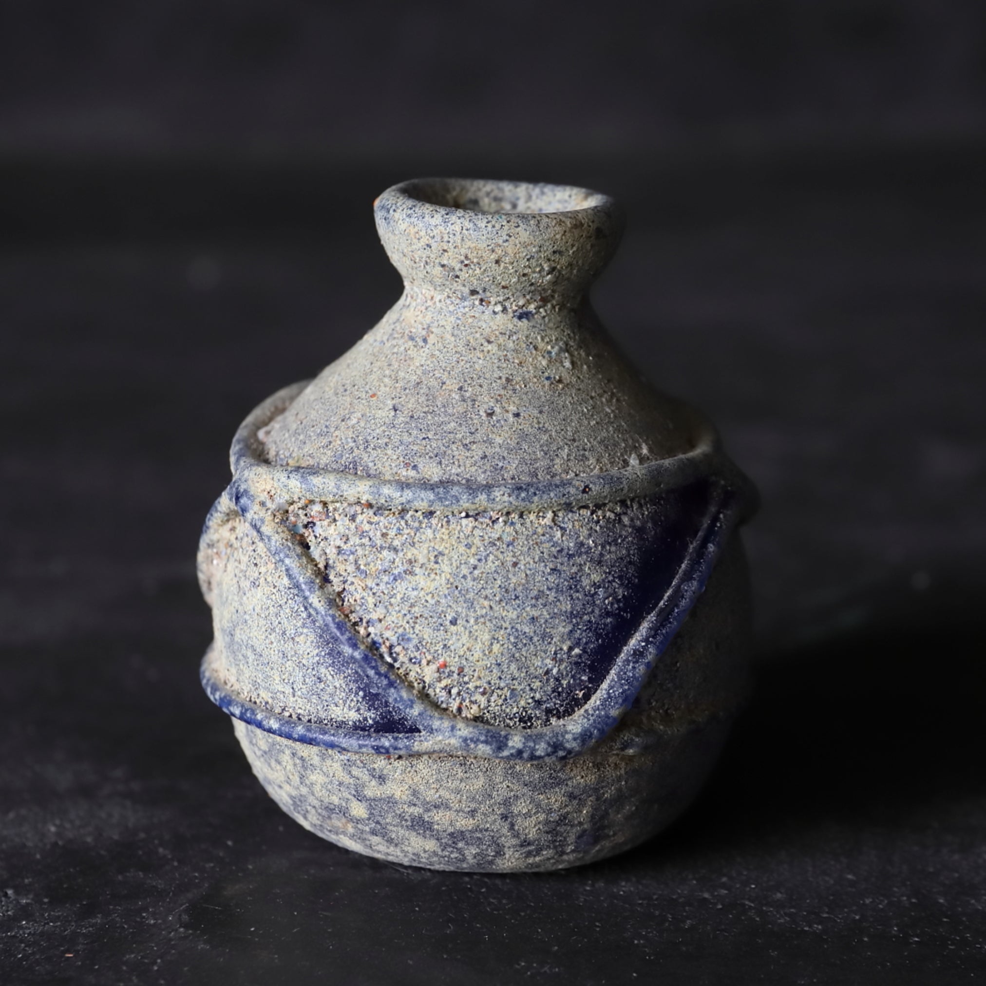 SMALL BOTTLE, Roman Glass, with decoration, Prehistoric(Before the 3rd century)