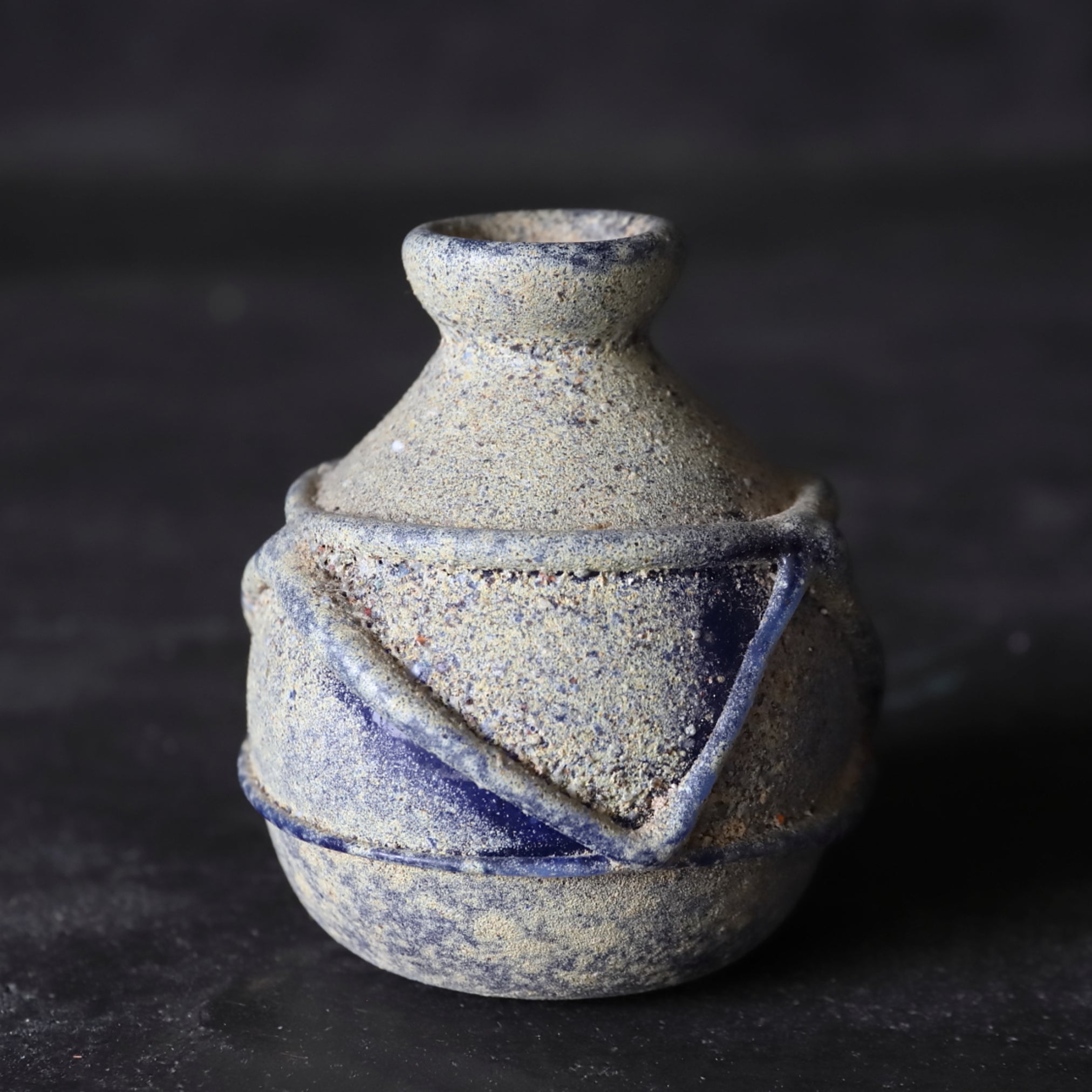 SMALL BOTTLE, Roman Glass, with decoration, Prehistoric(Before the 3rd century)