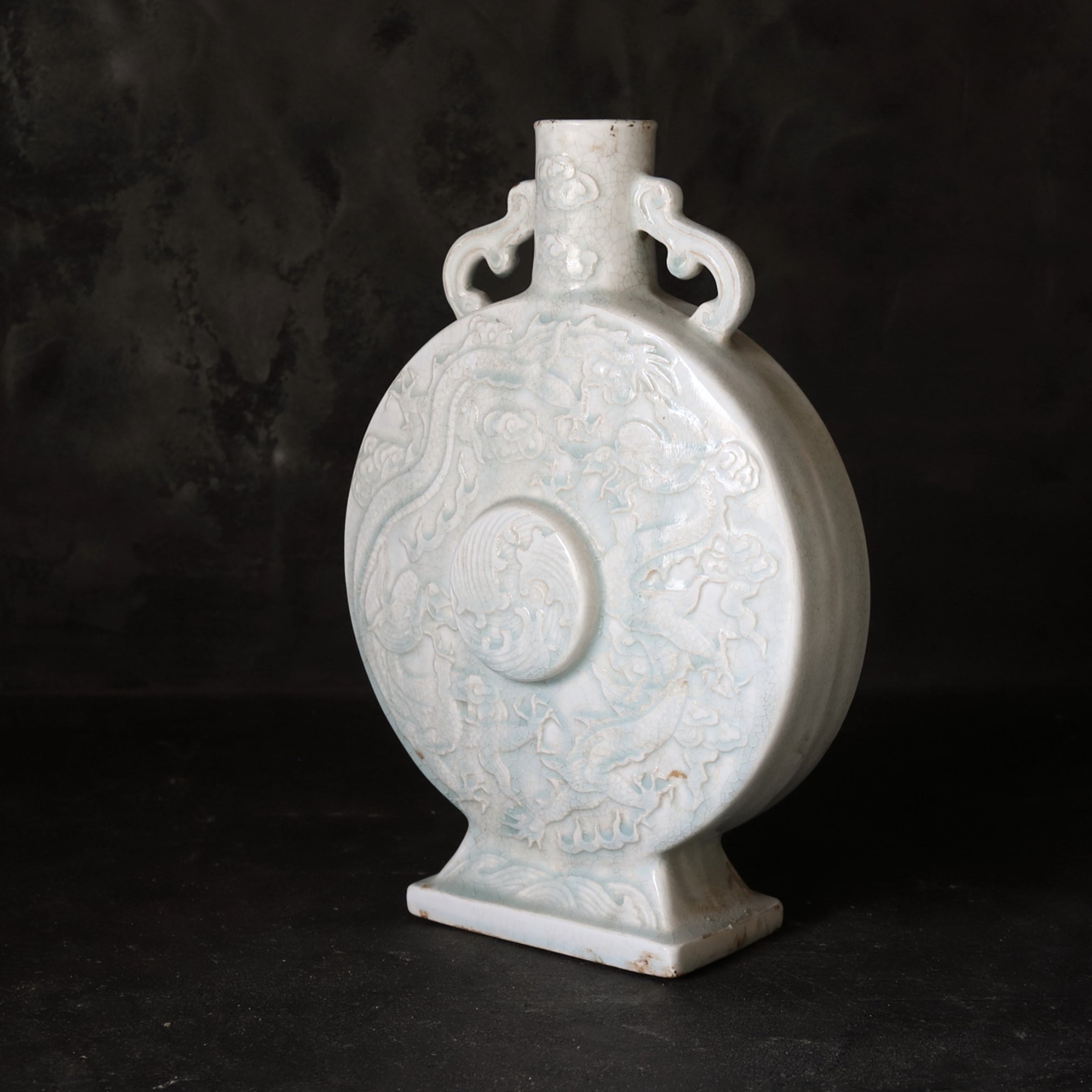 VASO APPIATTITO GRANDE, Qingbai con manici, Dinastia Ming–Qing(1368–1911 d.C.)
