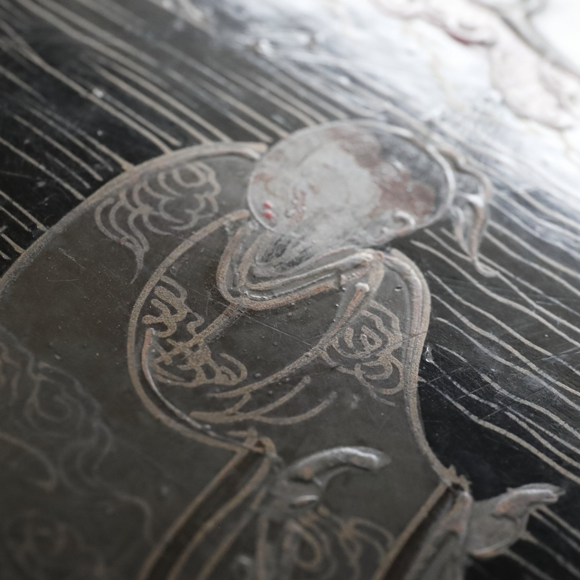 LOW TABLE, Old-lacquered with pavilion, landscape, and figure design, a, Qing Dynasty(1616–1911CE)
