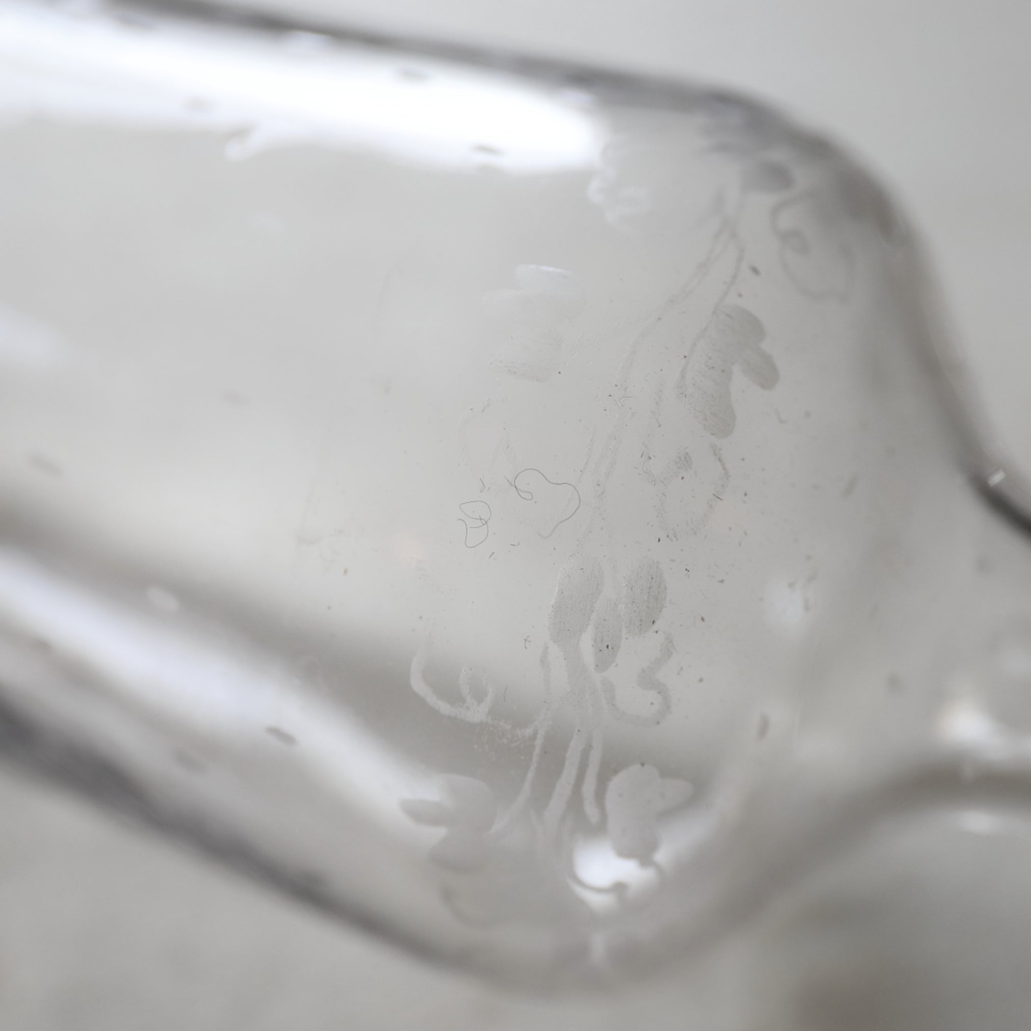 GLASS BOTTLE, Enamel-painted with grass design with lid, French Antique, Early Modern Period(16th–19th centuries)