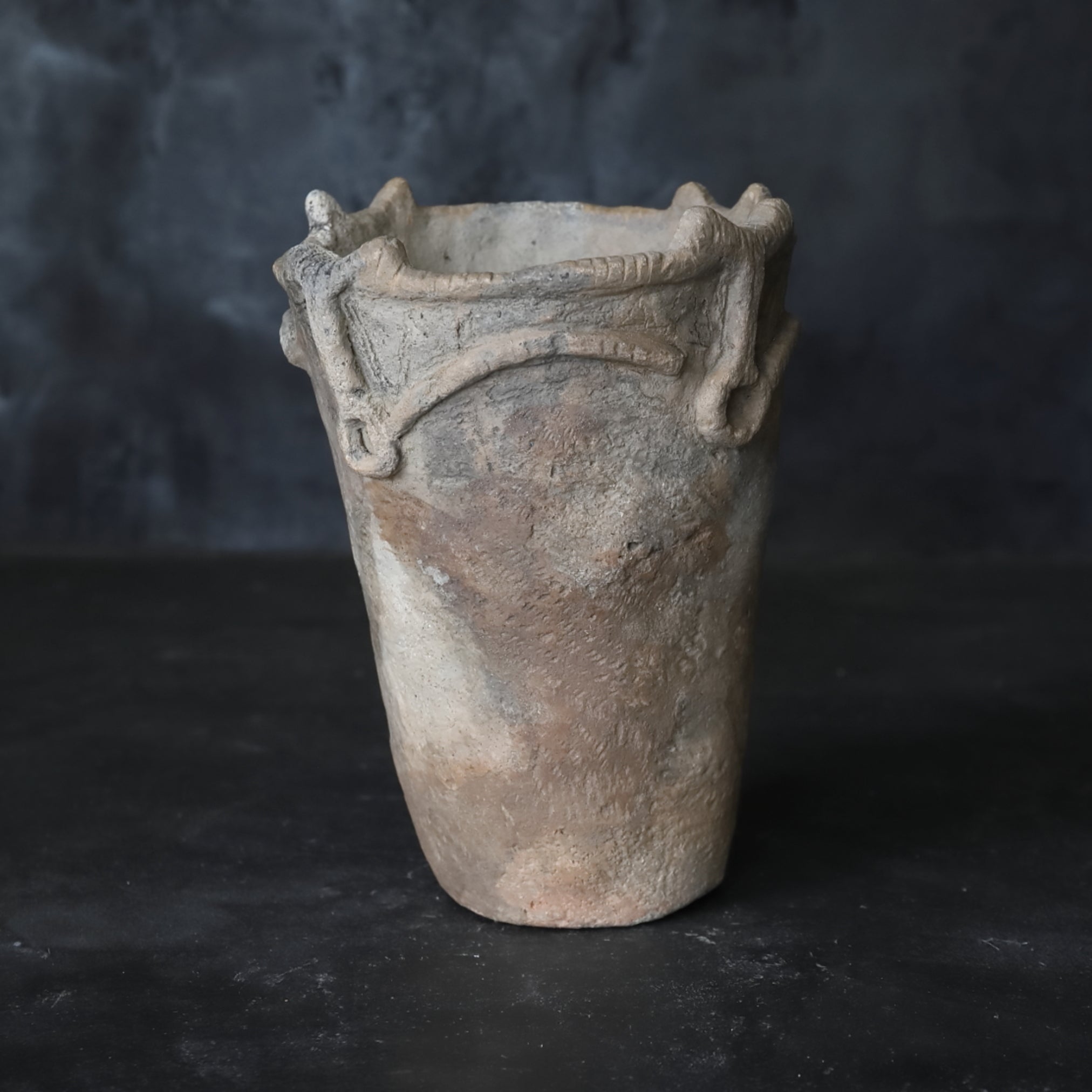 DEEP BOWL, Earthenware, With raised band design, Jomon Period(10000–300BCE)