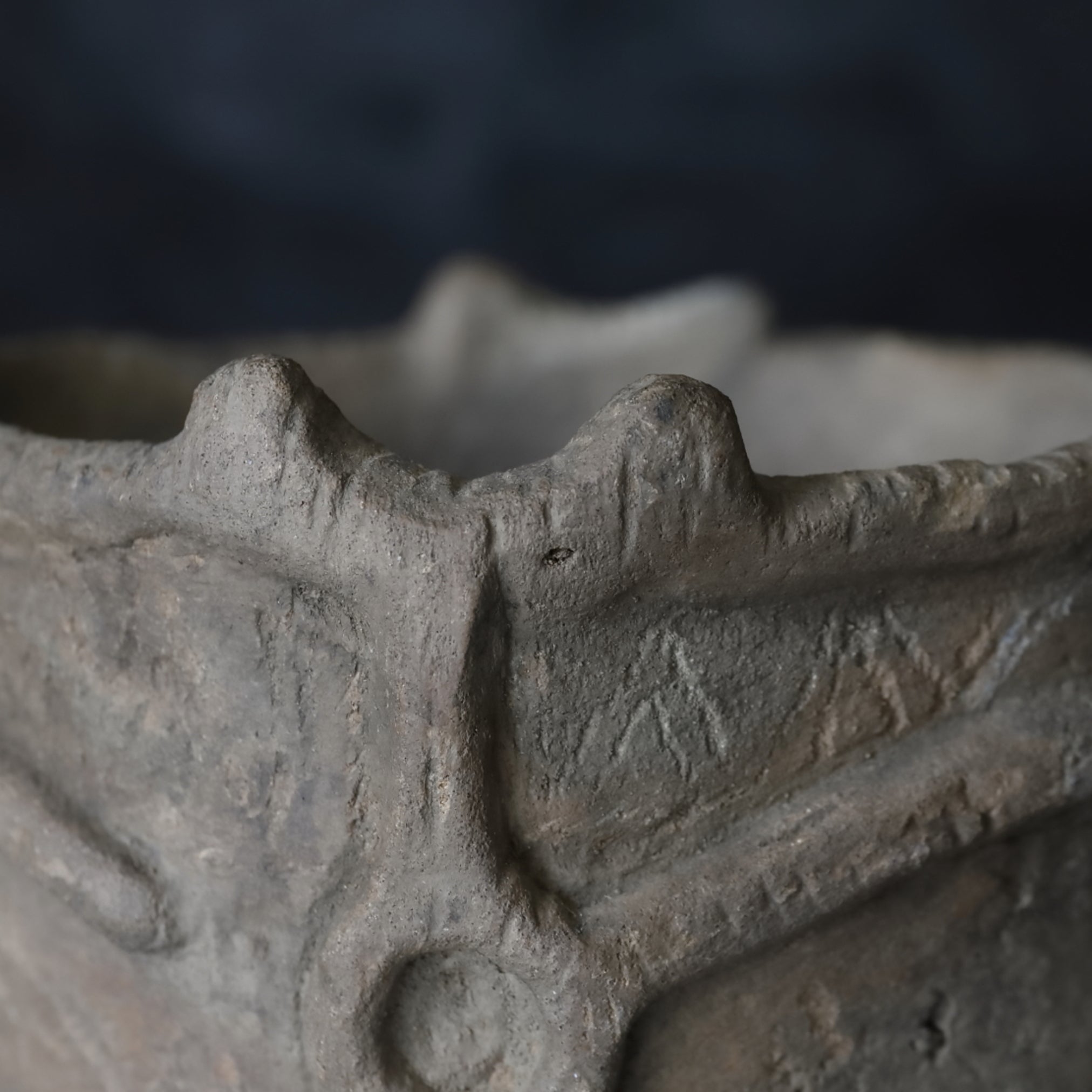 DEEP BOWL, Earthenware, With raised band design, Jomon Period(10000–300BCE)