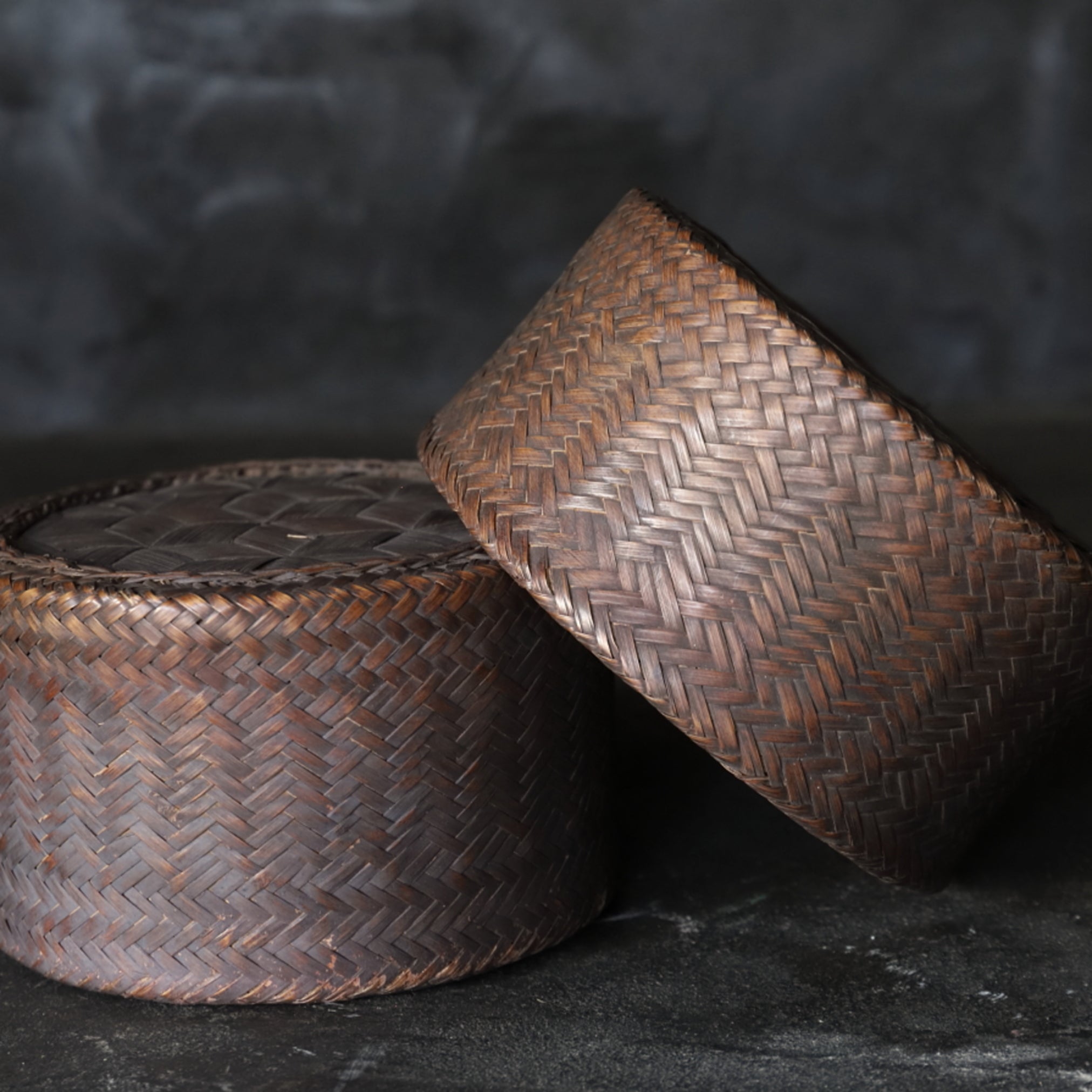 CAJA DE TÉ, Trenzado ajiro, Período Taisho–Showa(1912–1989 d. C.)