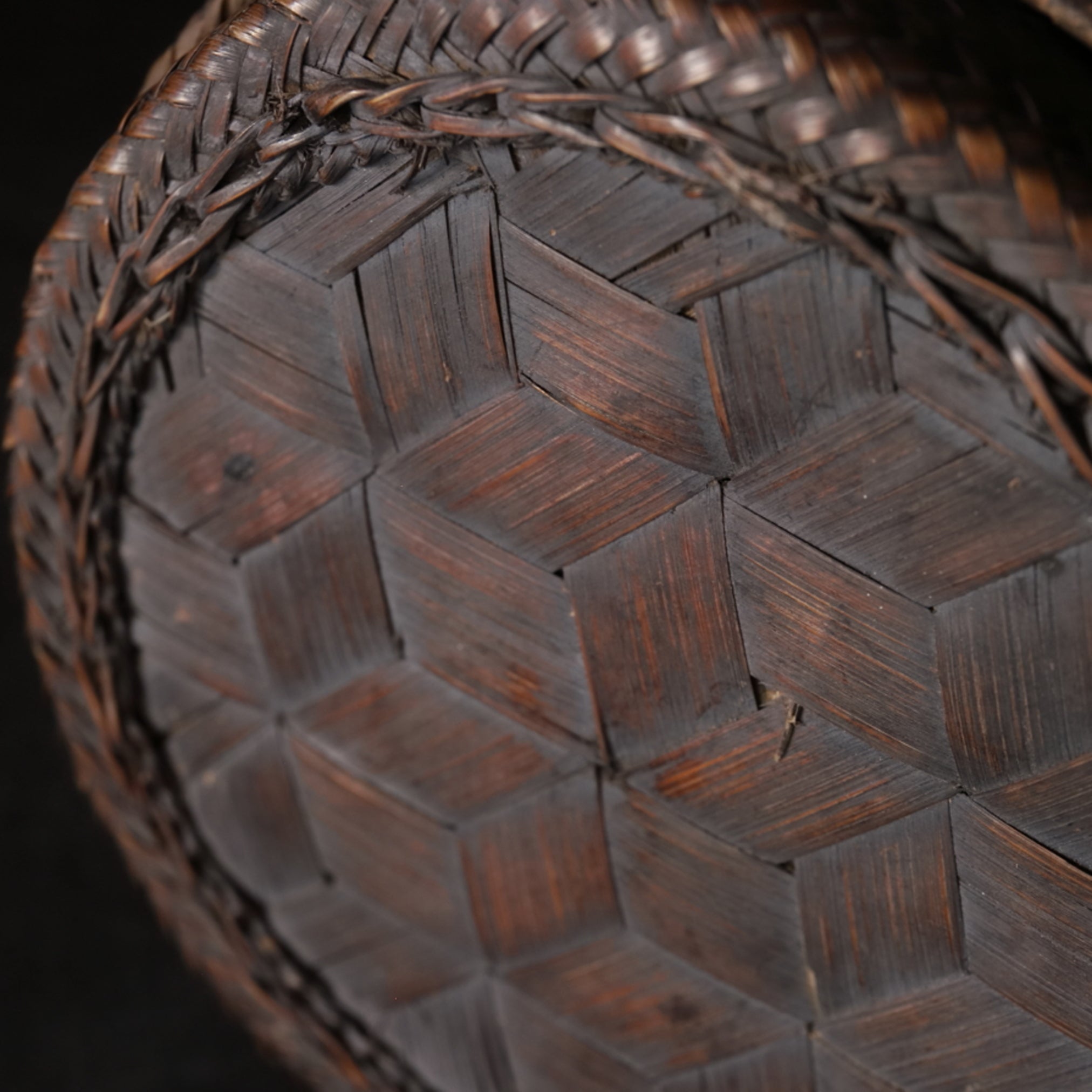 CAJA DE TÉ, Trenzado ajiro, Período Taisho–Showa(1912–1989 d. C.)