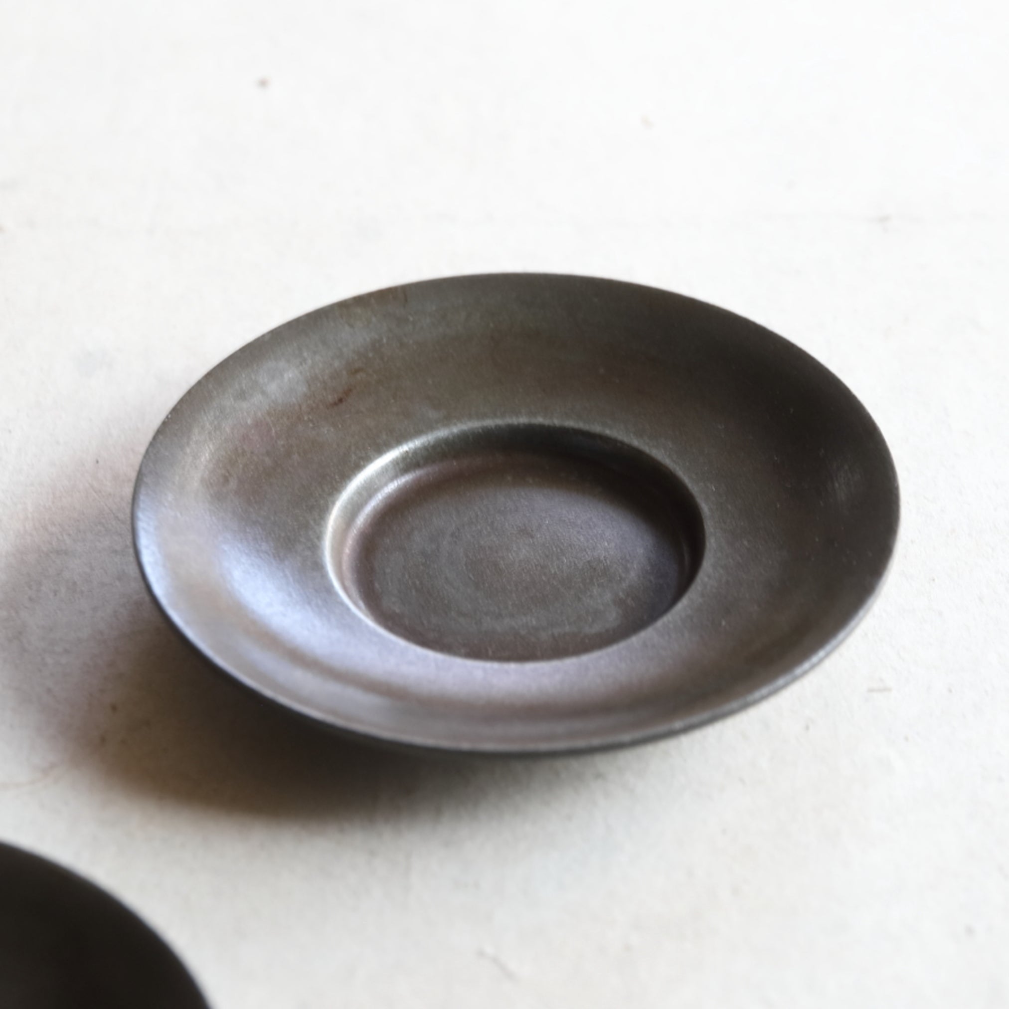 OLD ROUND TIN TEA SAUCER, Set of 5, Qing Dynasty(1616–1911CE)