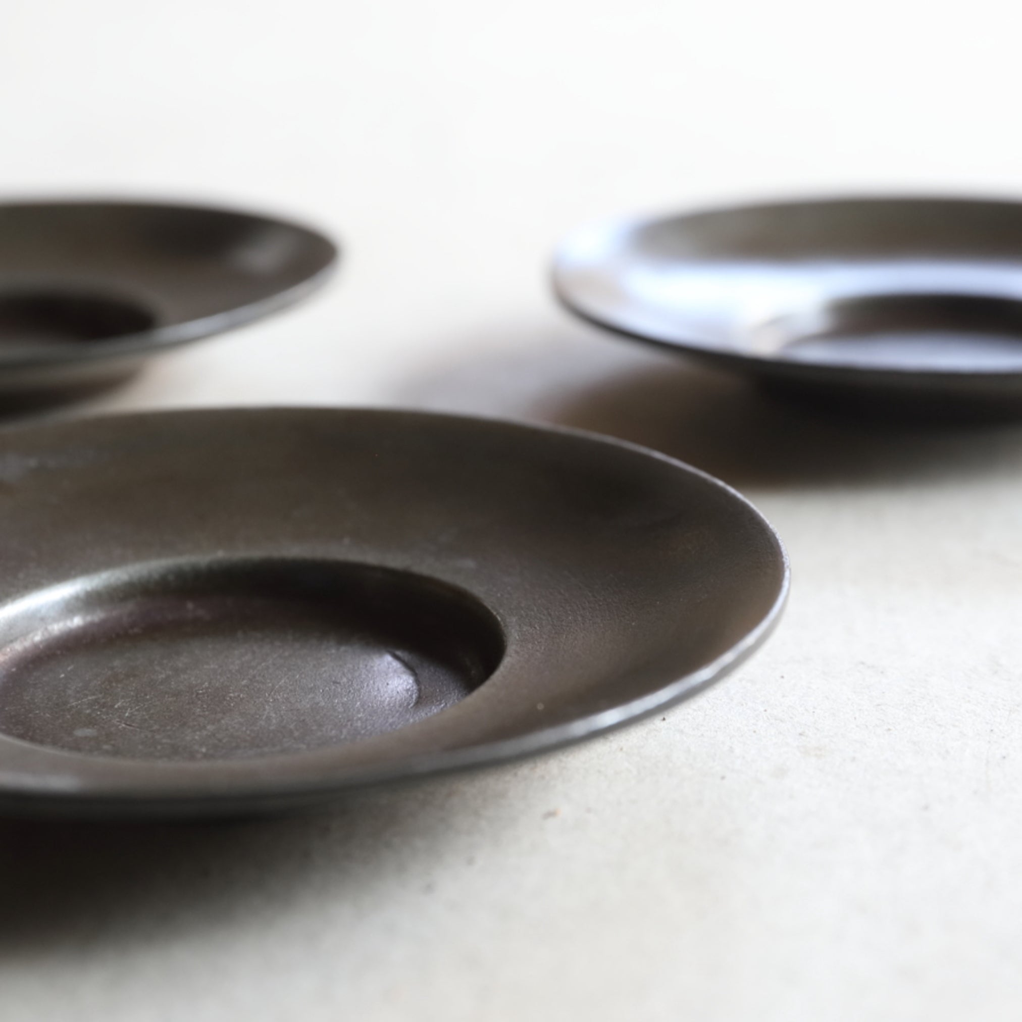 OLD ROUND TIN TEA SAUCER, Set of 5, Qing Dynasty(1616–1911CE)