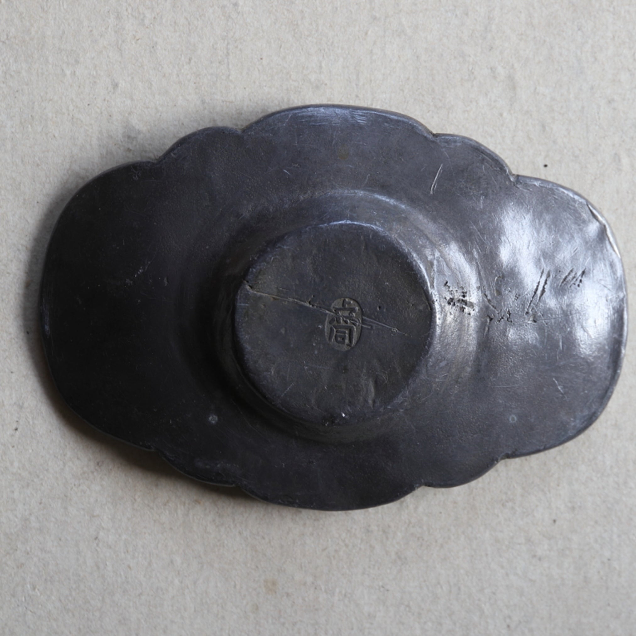 PLATILLO DE MELÓN DE ESTAÑO VIEJO, juego de 5, Dinastía Qing(1616–1911 d. C.)