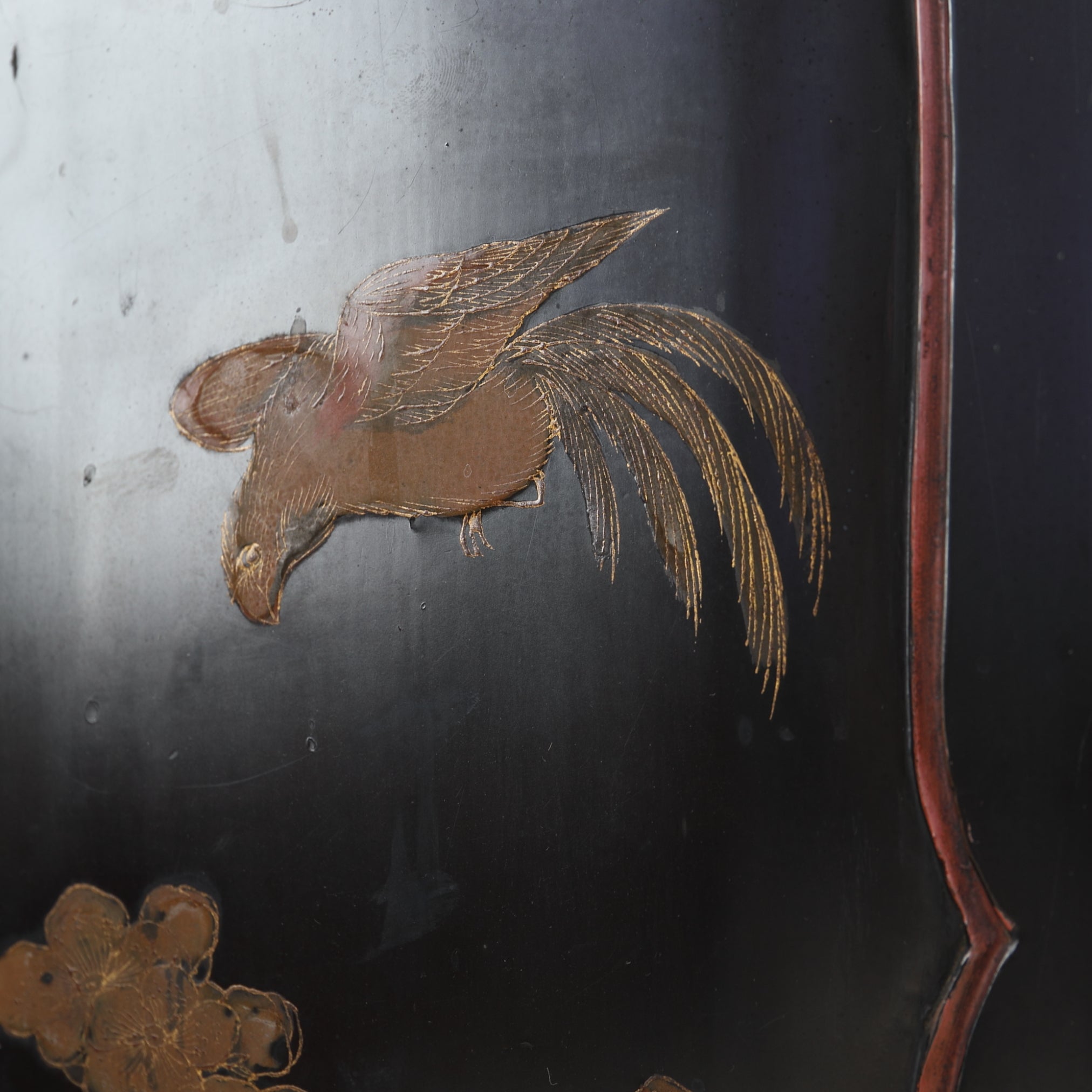 YOHŌDANA, Maki-e with flower-and-bird design