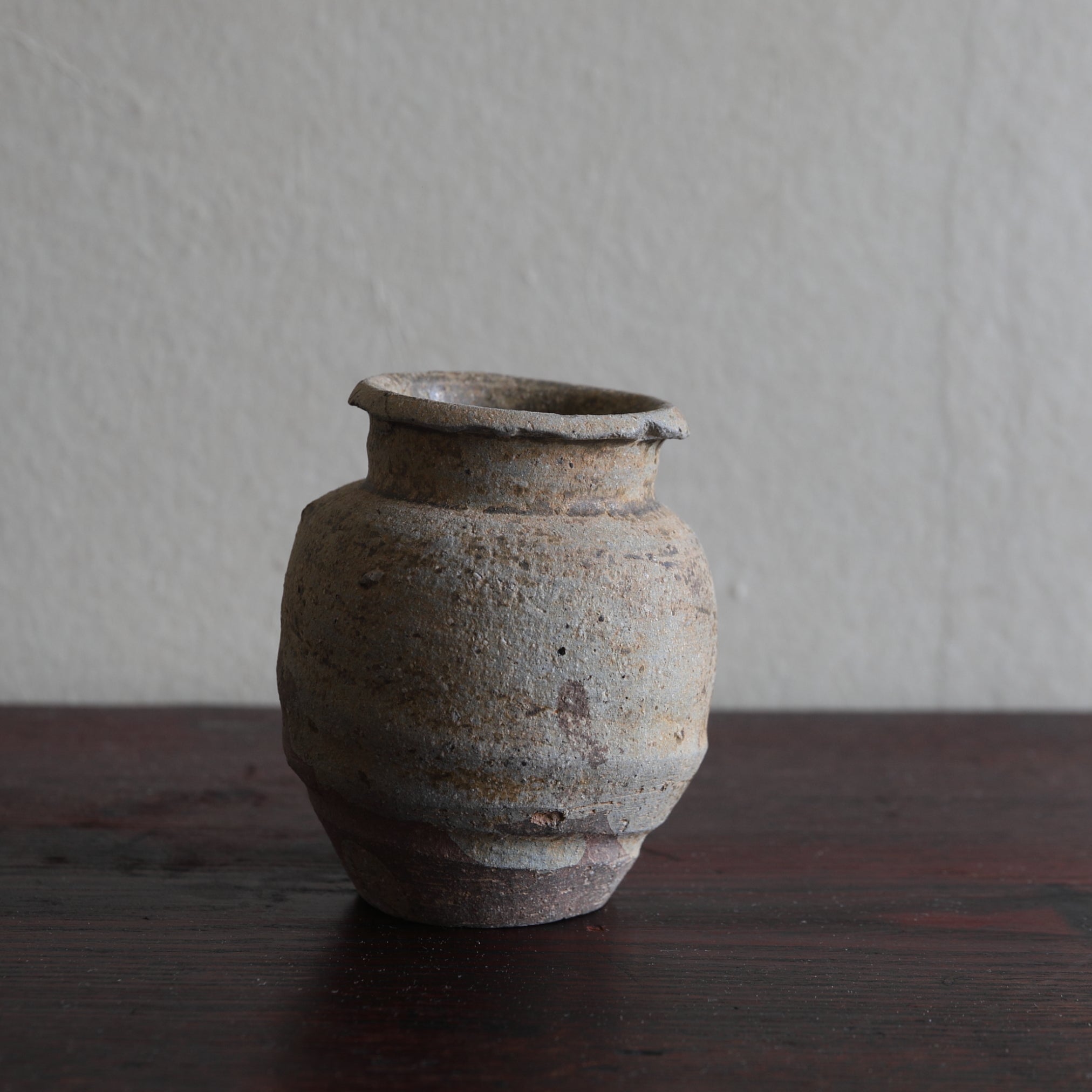 SMALL JAR, Ko-Seto, ash-glazed, Muromachi Period(1336–1573CE)