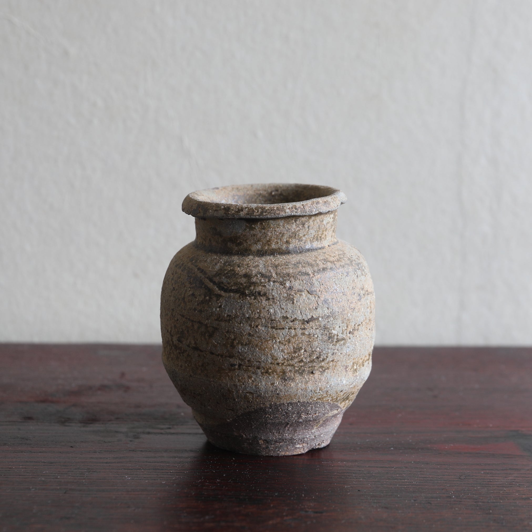 SMALL JAR, Ko-Seto, ash-glazed, Muromachi Period(1336–1573CE)