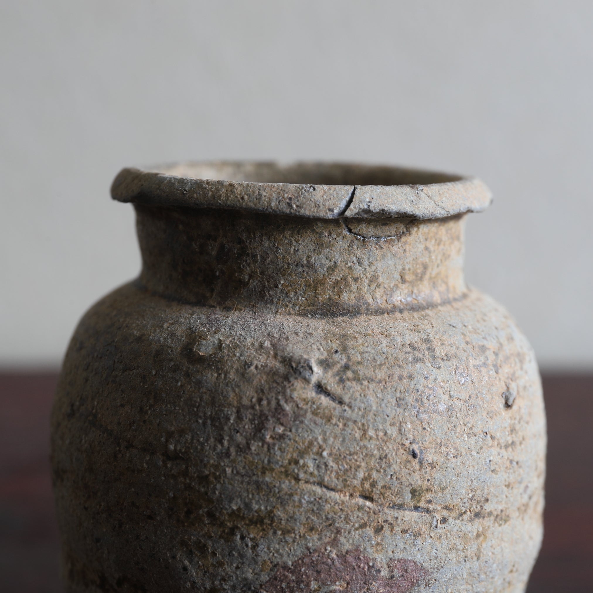 SMALL JAR, Ko-Seto, ash-glazed, Muromachi Period(1336–1573CE)