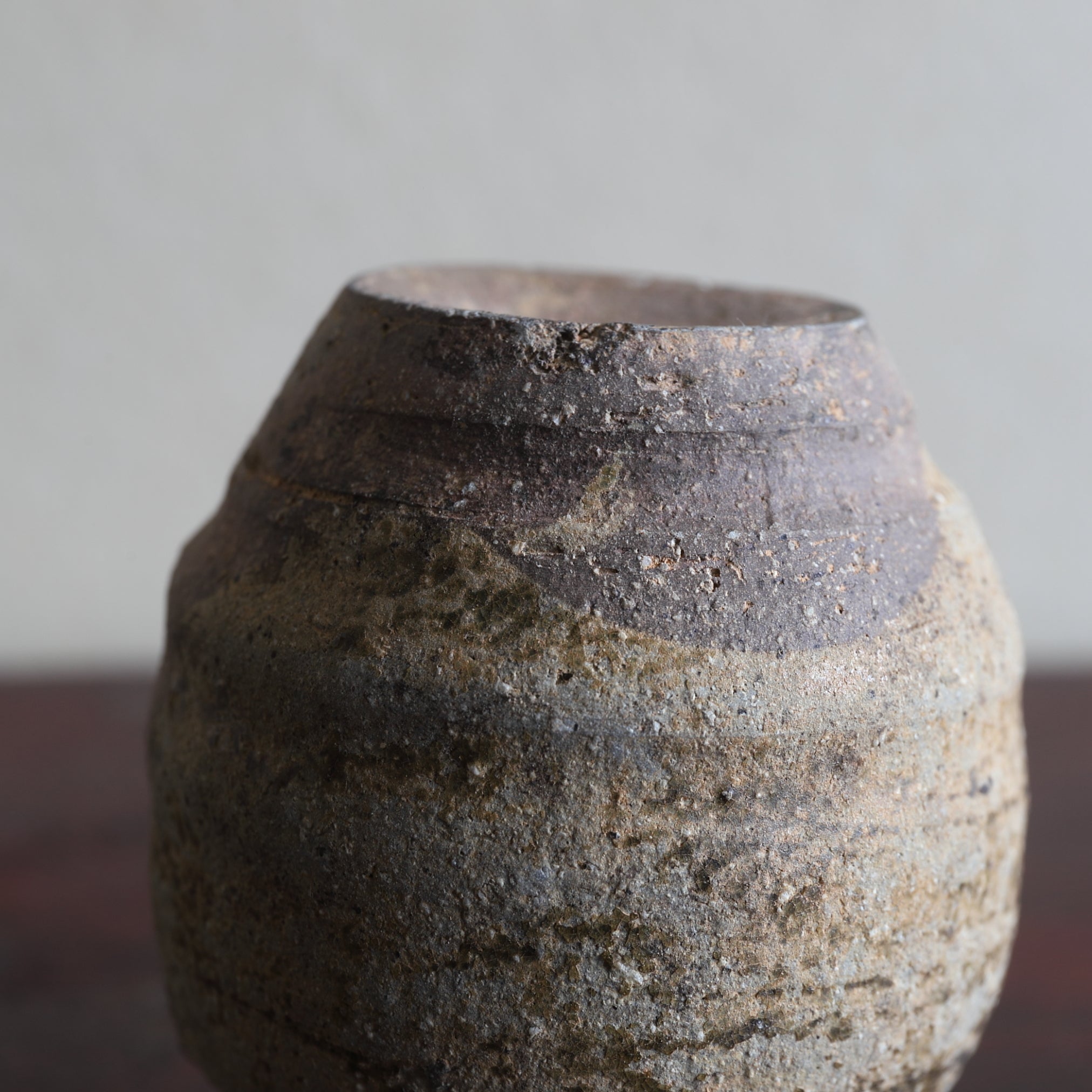 SMALL JAR, Ko-Seto, ash-glazed, Muromachi Period(1336–1573CE)