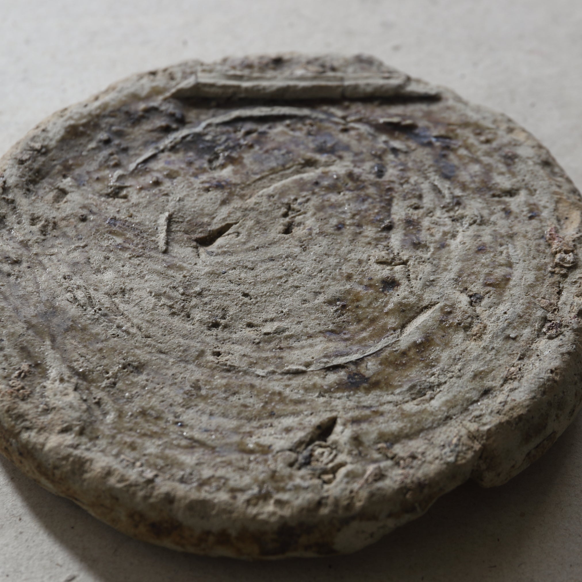 PLATO PLACA DE CERÁMICA, Ko-Karatsu / Herramienta de horno, a