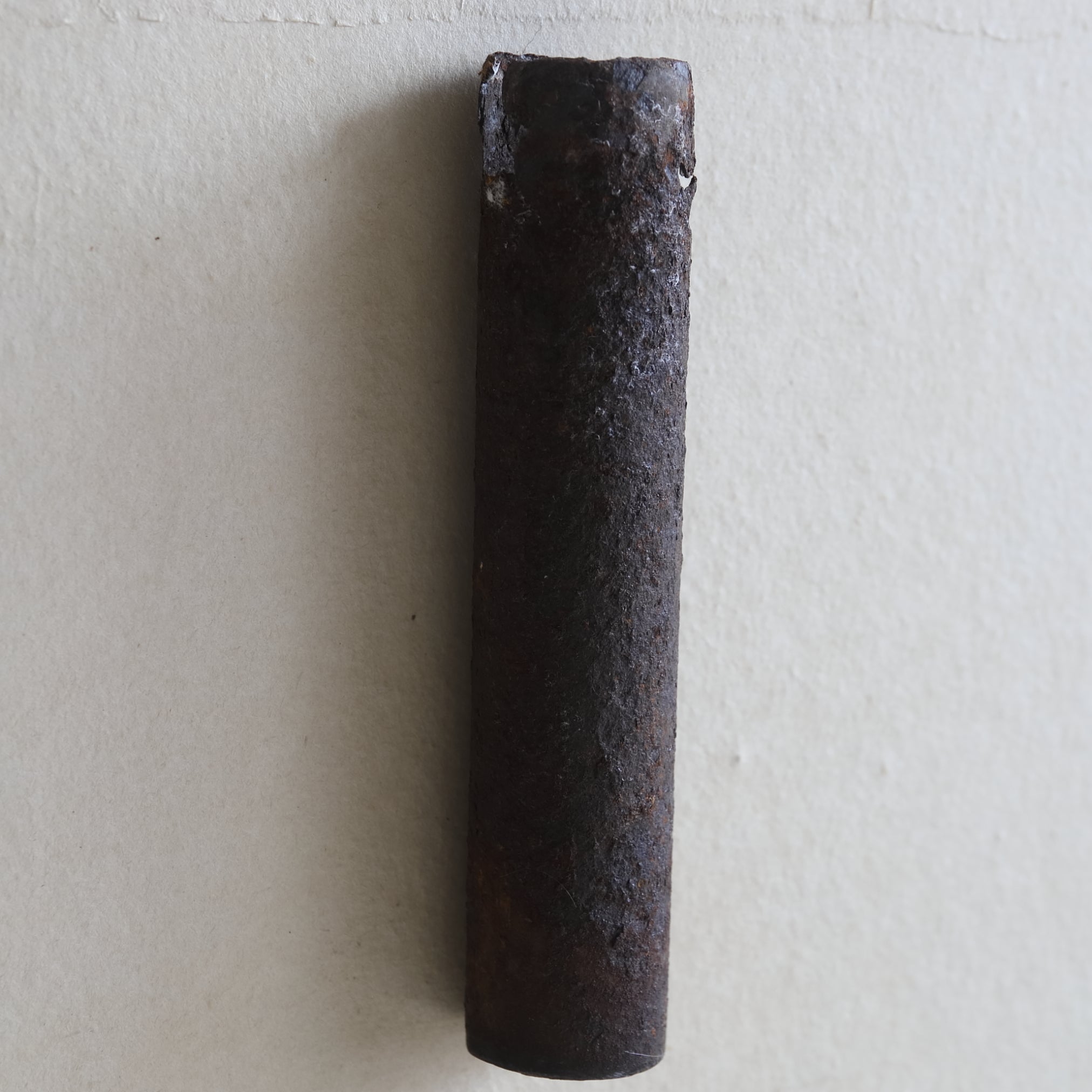 PITTED AGED IRON TUBE / HANGING FLOWER VASE, a