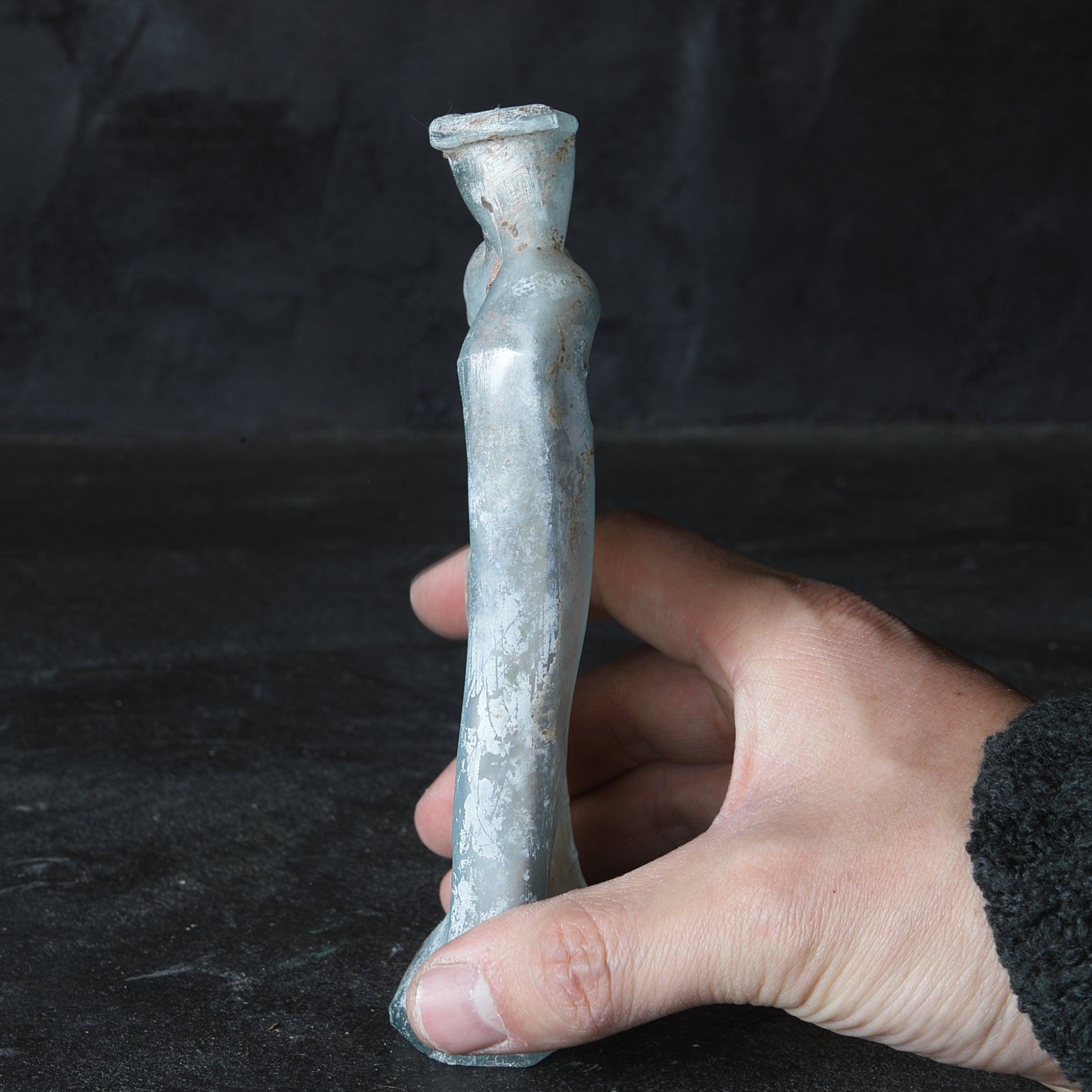 荷蘭古董畸形銀化玻璃瓶(近代, 西元19–20世紀)