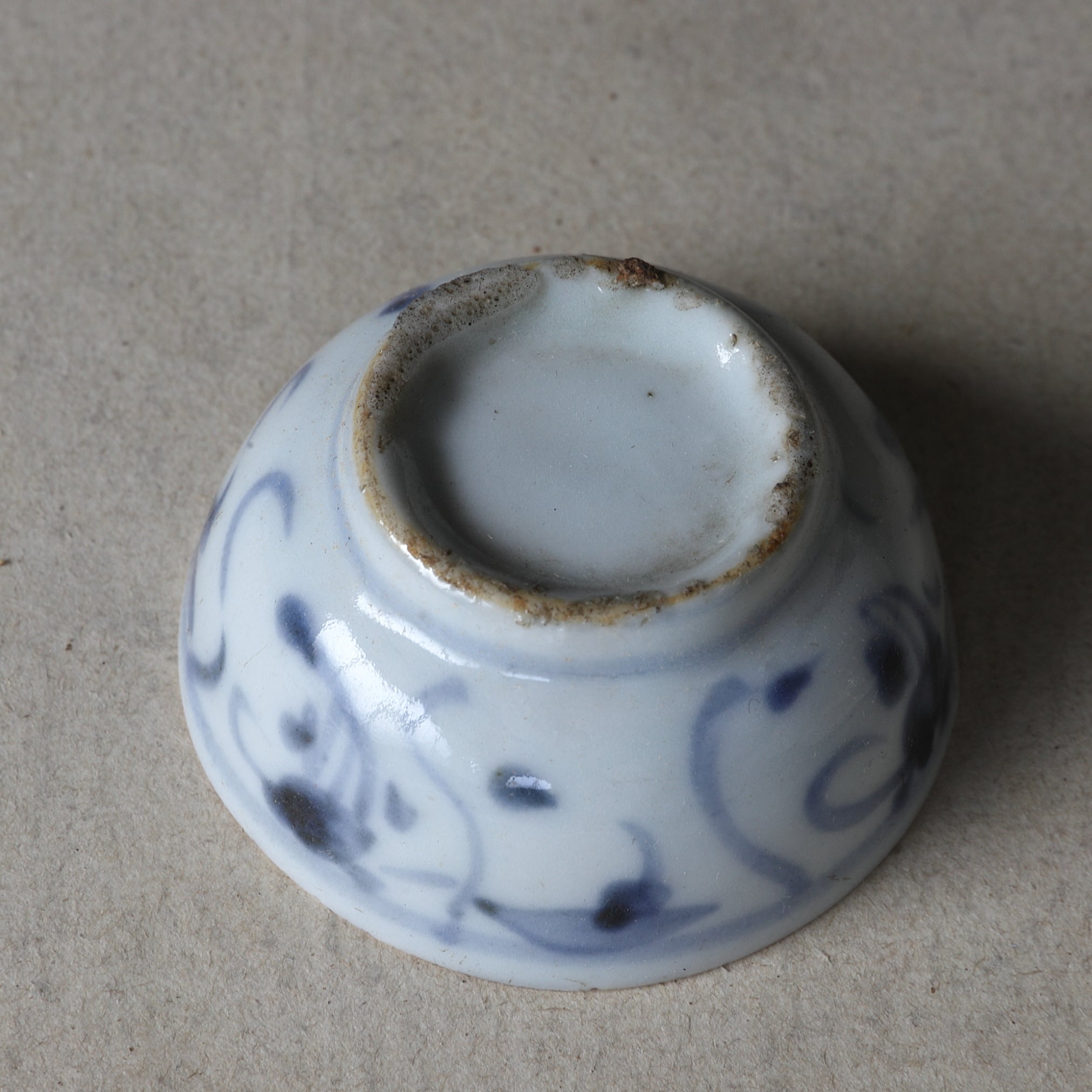 SENCHA-TEESCHALE, Ko-Sometsuke, mit grasmuster, 5er-set, Ming-Dynastie(1368–1644 n. Chr.)