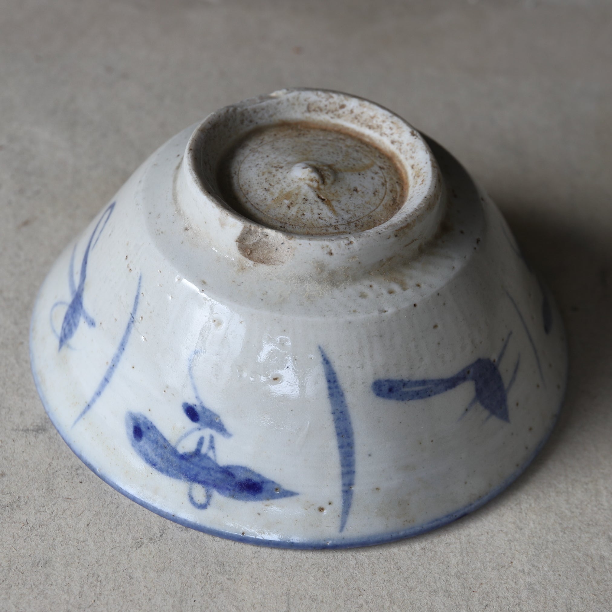 TAZÓN DE TÉ, Ko-Sometsuke, con diseño de hierba, juego de 5, Dinastía Ming(1368–1644 d. C.)