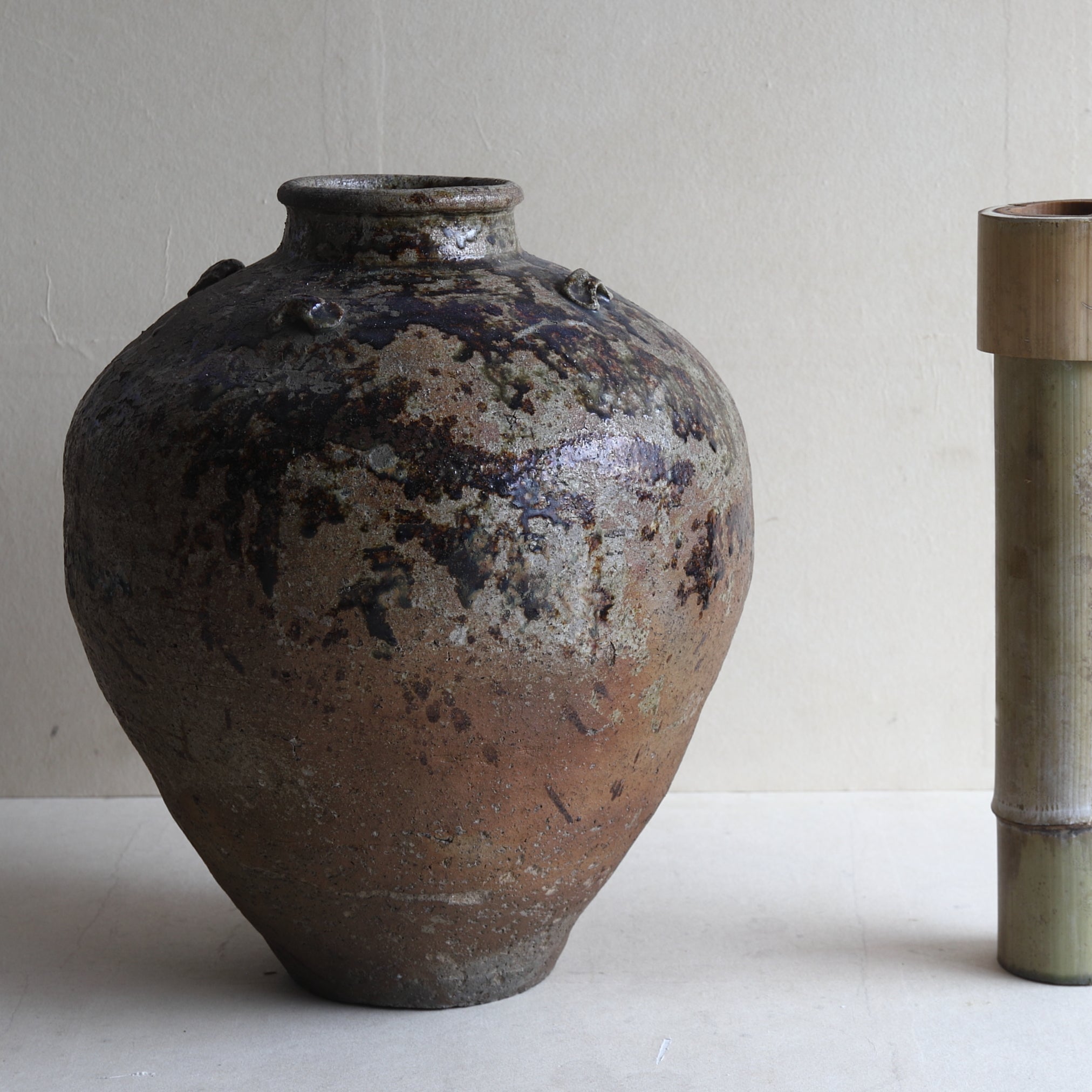 OLD FOUR-HANDLED JAR, Tamba, Edo Period(1603–1867CE)