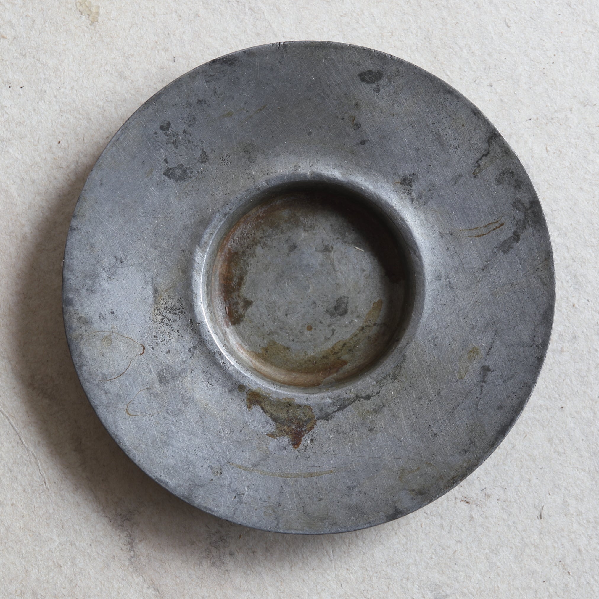 古锡圆式茶托 5件套(清朝, 公元1616年–1911年)