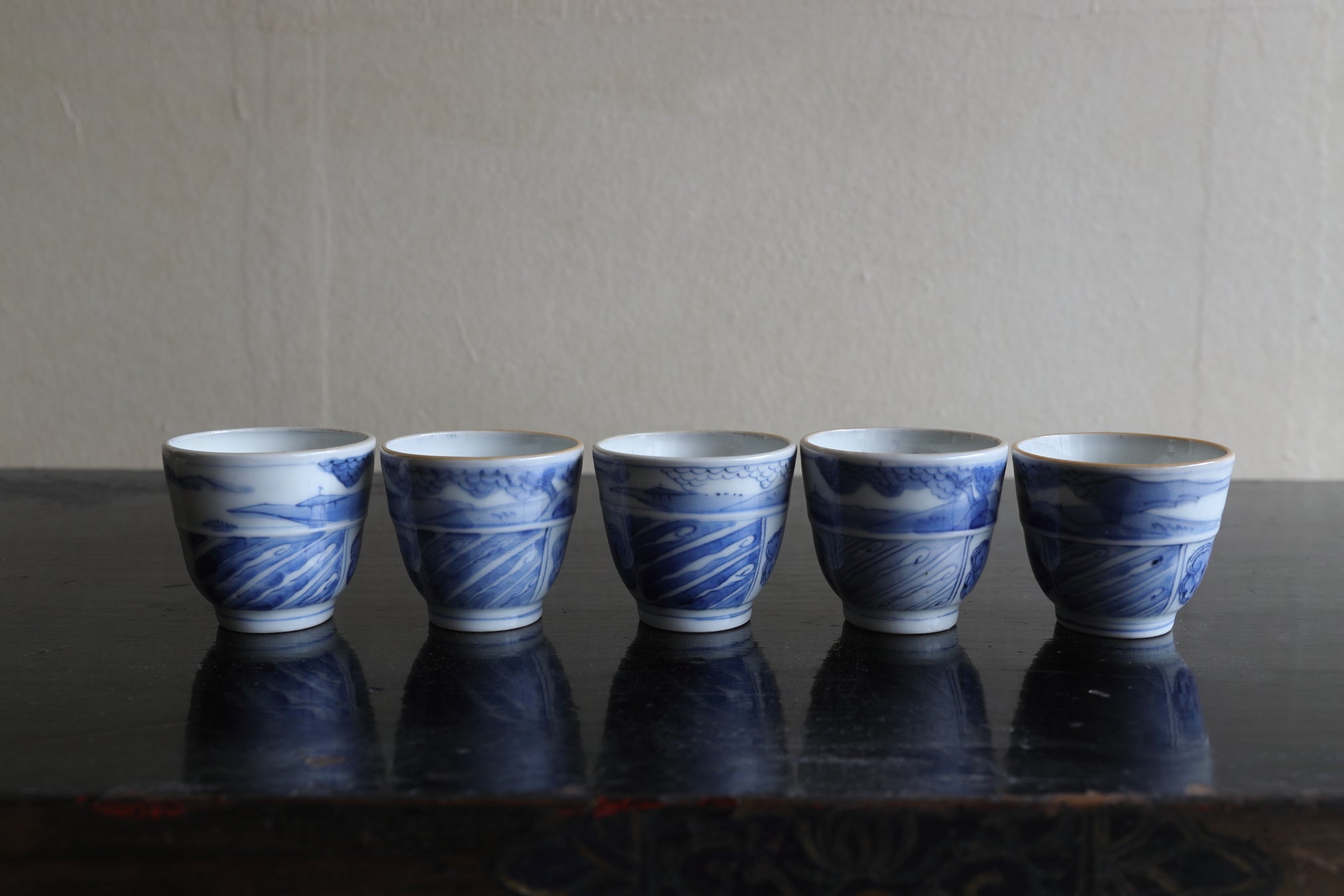TAZZA DA SENCHA FASCIATO, Ko-Imari, set da 5, Periodo Edo(1603–1867 d.C.)