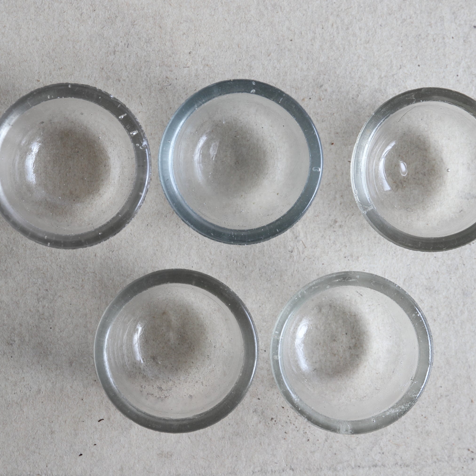 TAZA PARA SENCHA DE VIDRIO ONDULADO, Con tapa redonda, Mitate(taza para sencha), juego de 5, Moderno(Siglos XIX–XX)