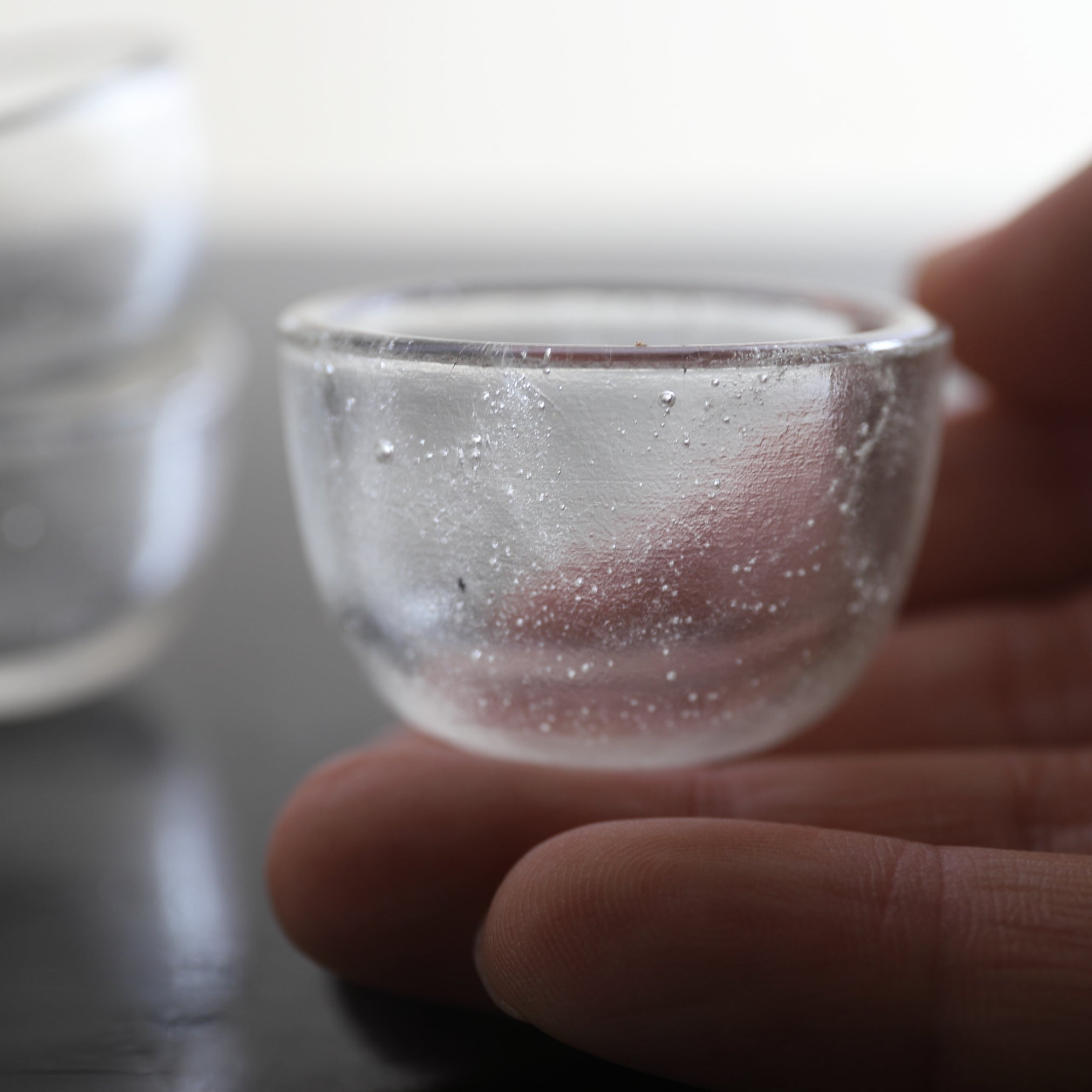 TAZA PARA SENCHA DE VIDRIO ONDULADO, Con tapa redonda, Mitate(taza para sencha), juego de 5, Moderno(Siglos XIX–XX)