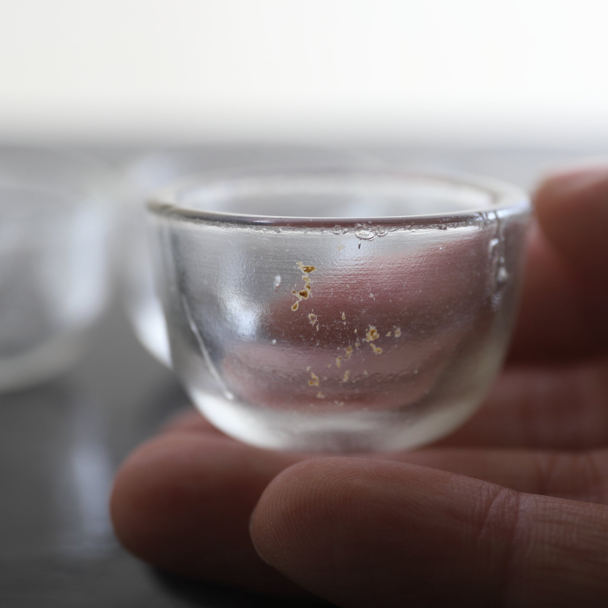 TAZA PARA SENCHA DE VIDRIO ONDULADO, Con tapa redonda, Mitate(taza para sencha), juego de 5, Moderno(Siglos XIX–XX)
