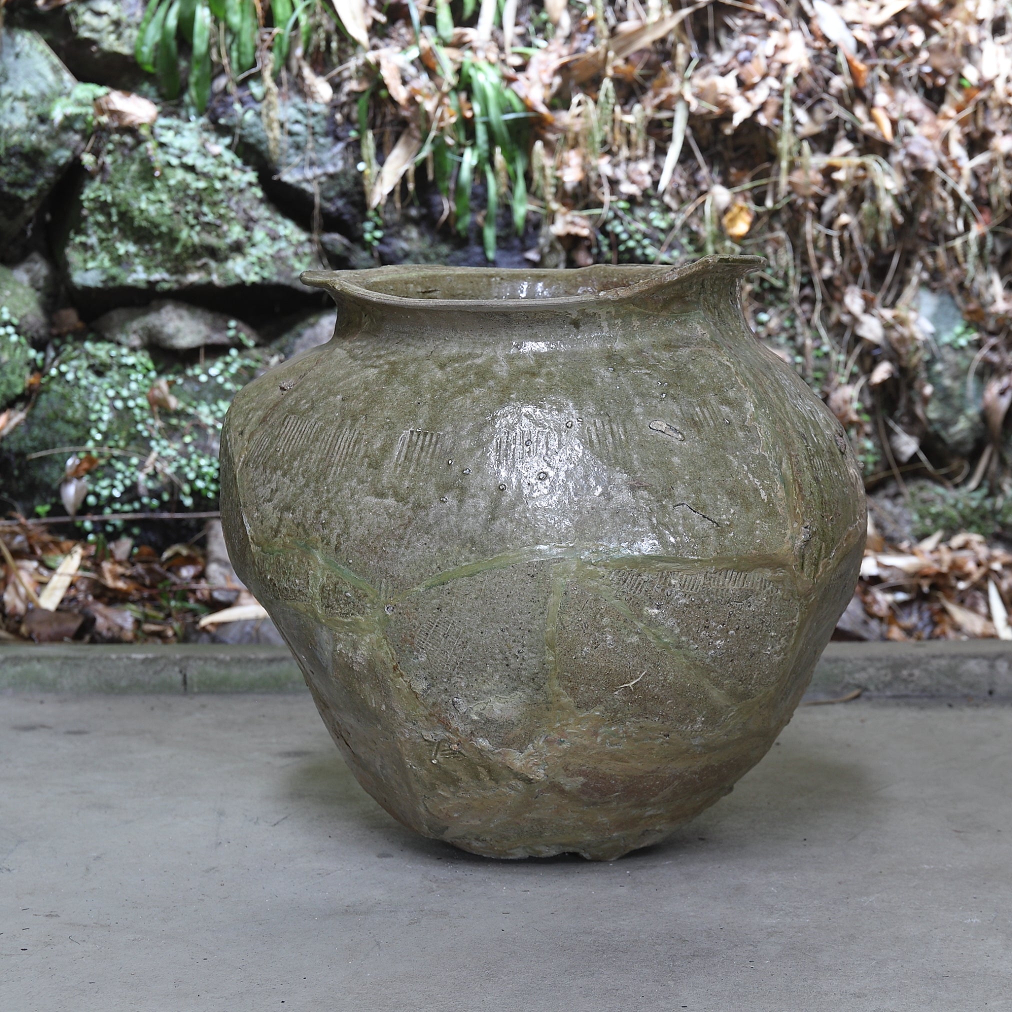 JARRA DE TÚMULO DE SUTRAS / JARRA GRANDE, Ko-Tokoname, con caja inscrita, Período Heian(794–1185 d. C.)