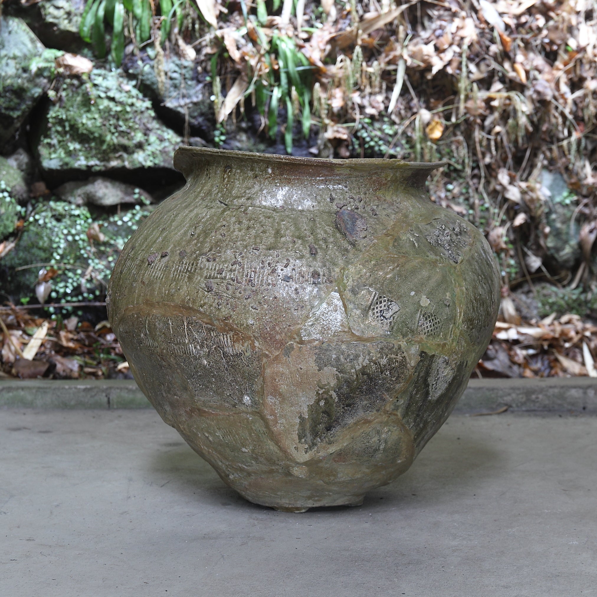 JARRA DE TÚMULO DE SUTRAS / JARRA GRANDE, Ko-Tokoname, con caja inscrita, Período Heian(794–1185 d. C.)