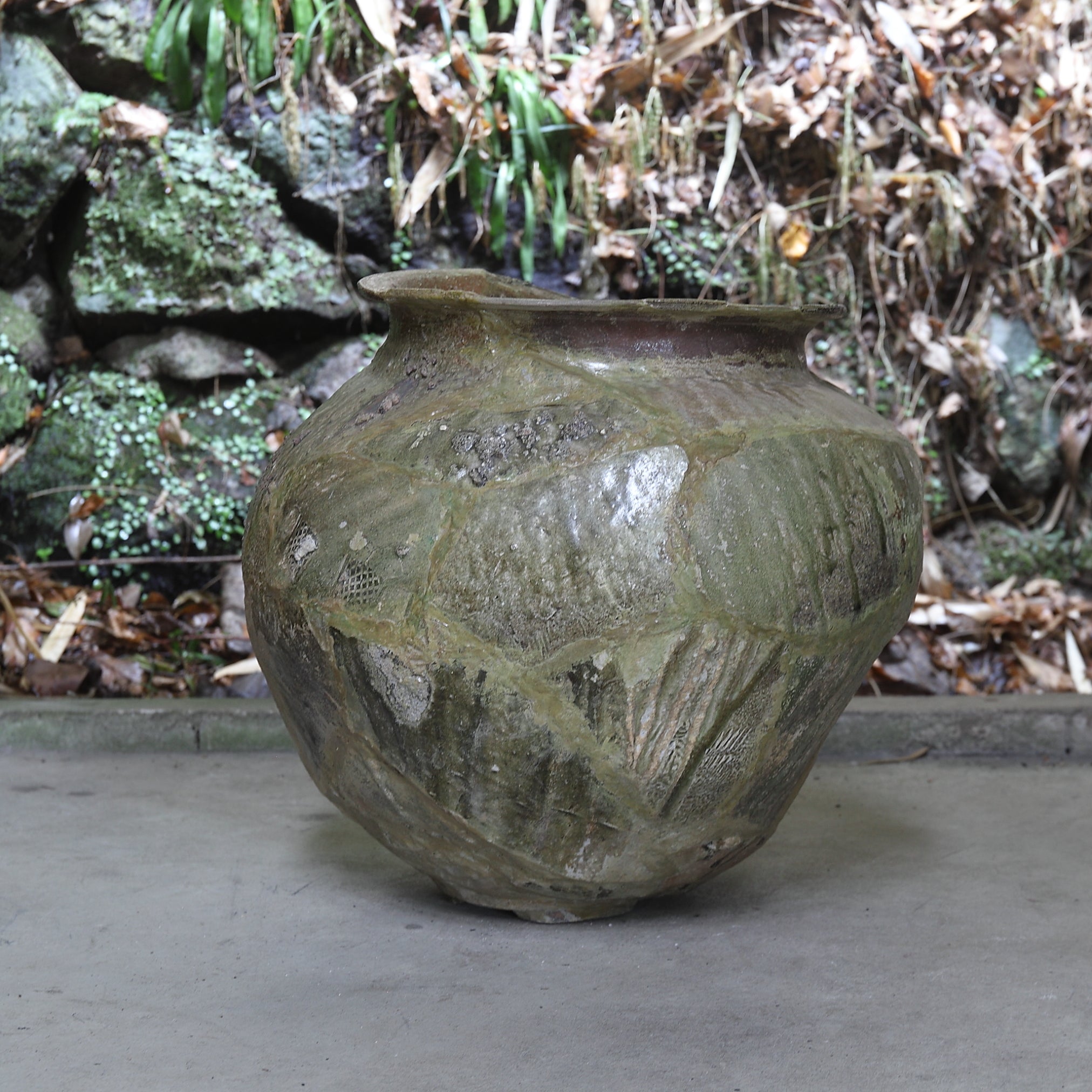 JARRA DE TÚMULO DE SUTRAS / JARRA GRANDE, Ko-Tokoname, con caja inscrita, Período Heian(794–1185 d. C.)