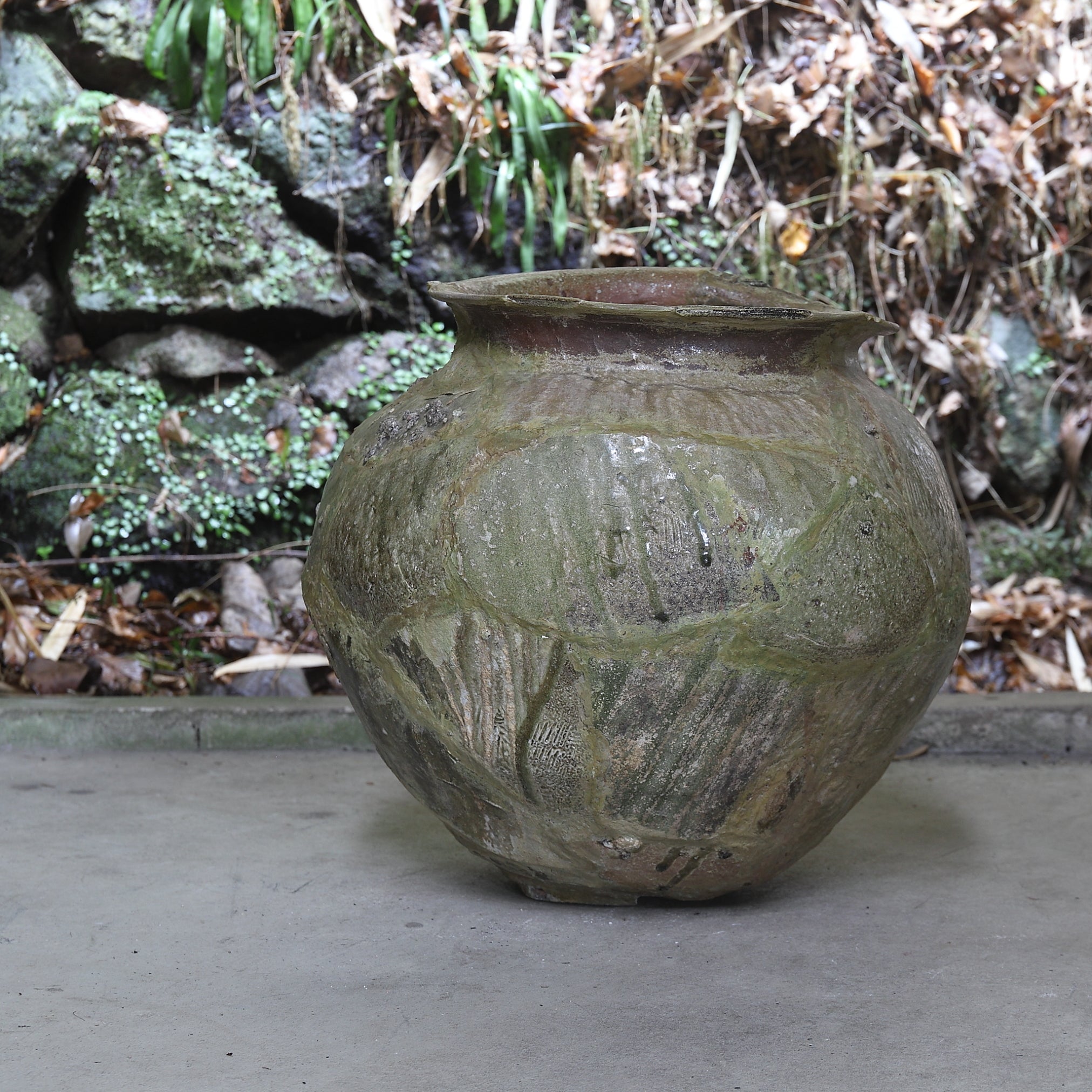 JARRA DE TÚMULO DE SUTRAS / JARRA GRANDE, Ko-Tokoname, con caja inscrita, Período Heian(794–1185 d. C.)