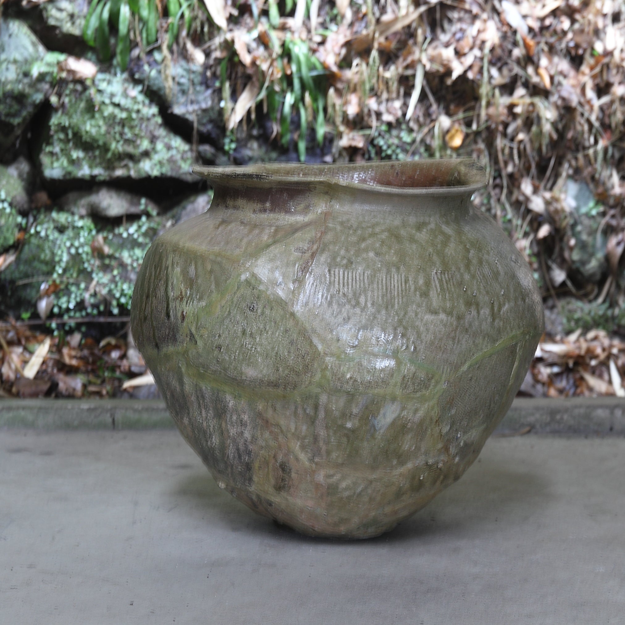JARRA DE TÚMULO DE SUTRAS / JARRA GRANDE, Ko-Tokoname, con caja inscrita, Período Heian(794–1185 d. C.)