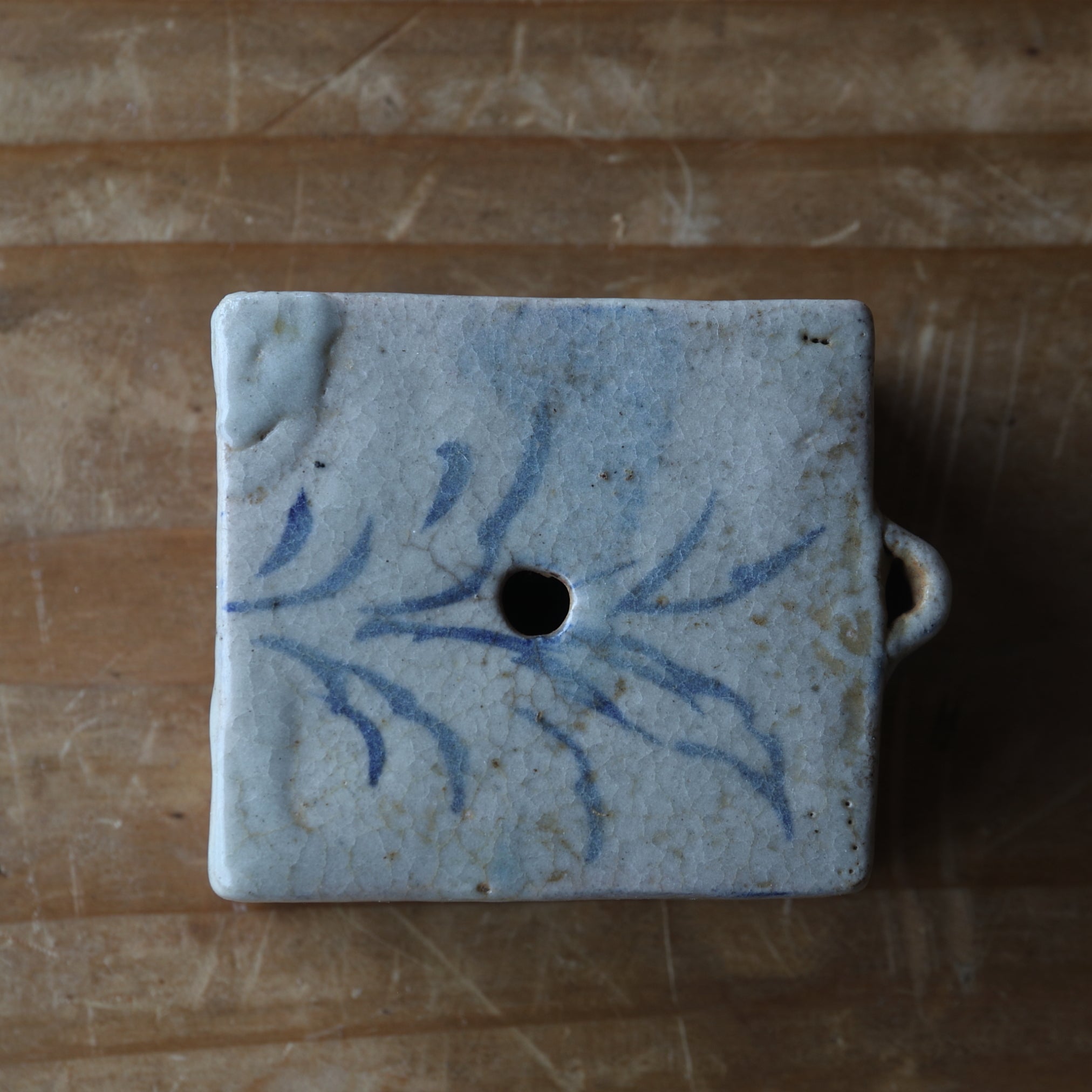 WATER DROPPER, Blue-and-white porcelain with grass design, Joseon Dynasty(1392–1897CE)