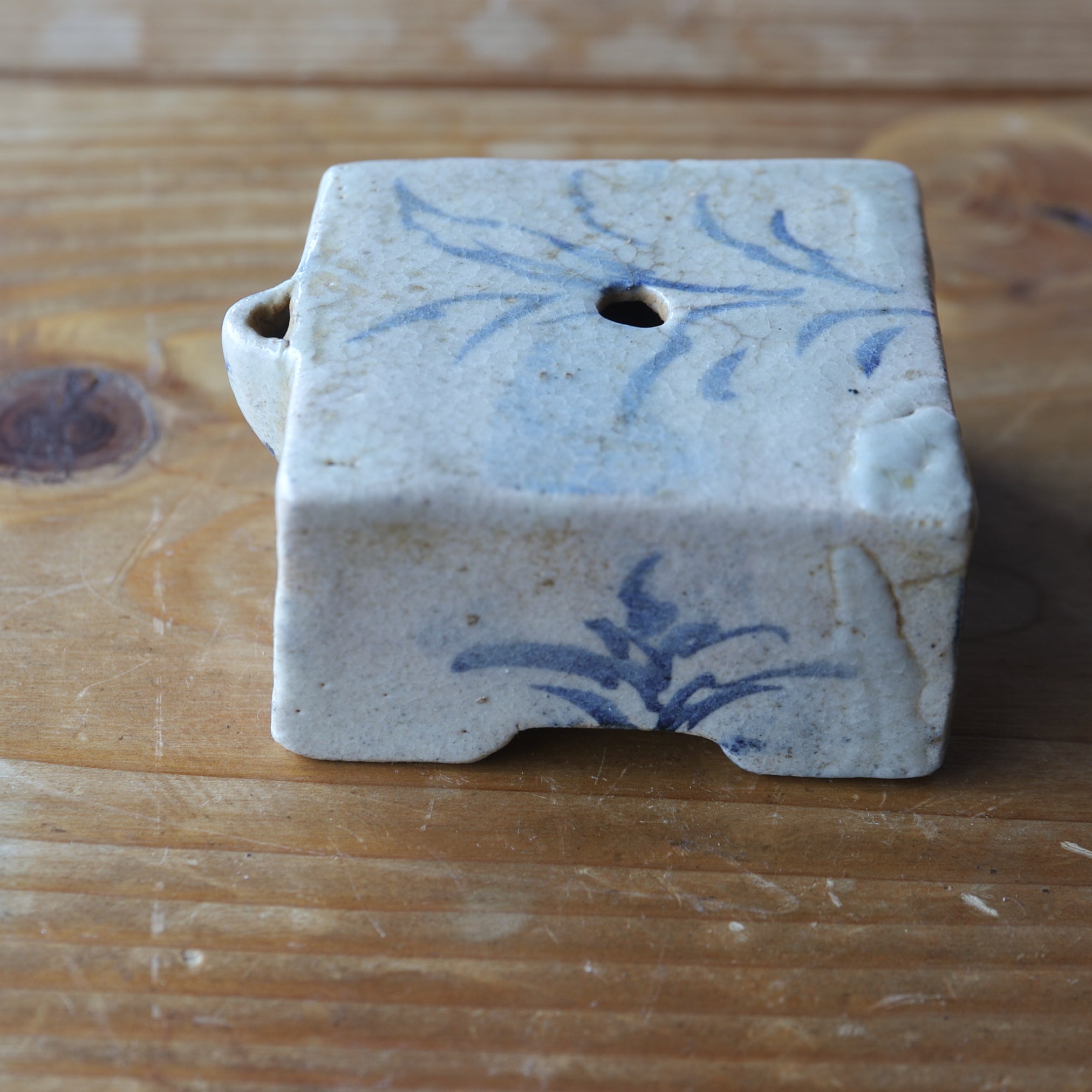 WATER DROPPER, Blue-and-white porcelain with grass design, Joseon Dynasty(1392–1897CE)