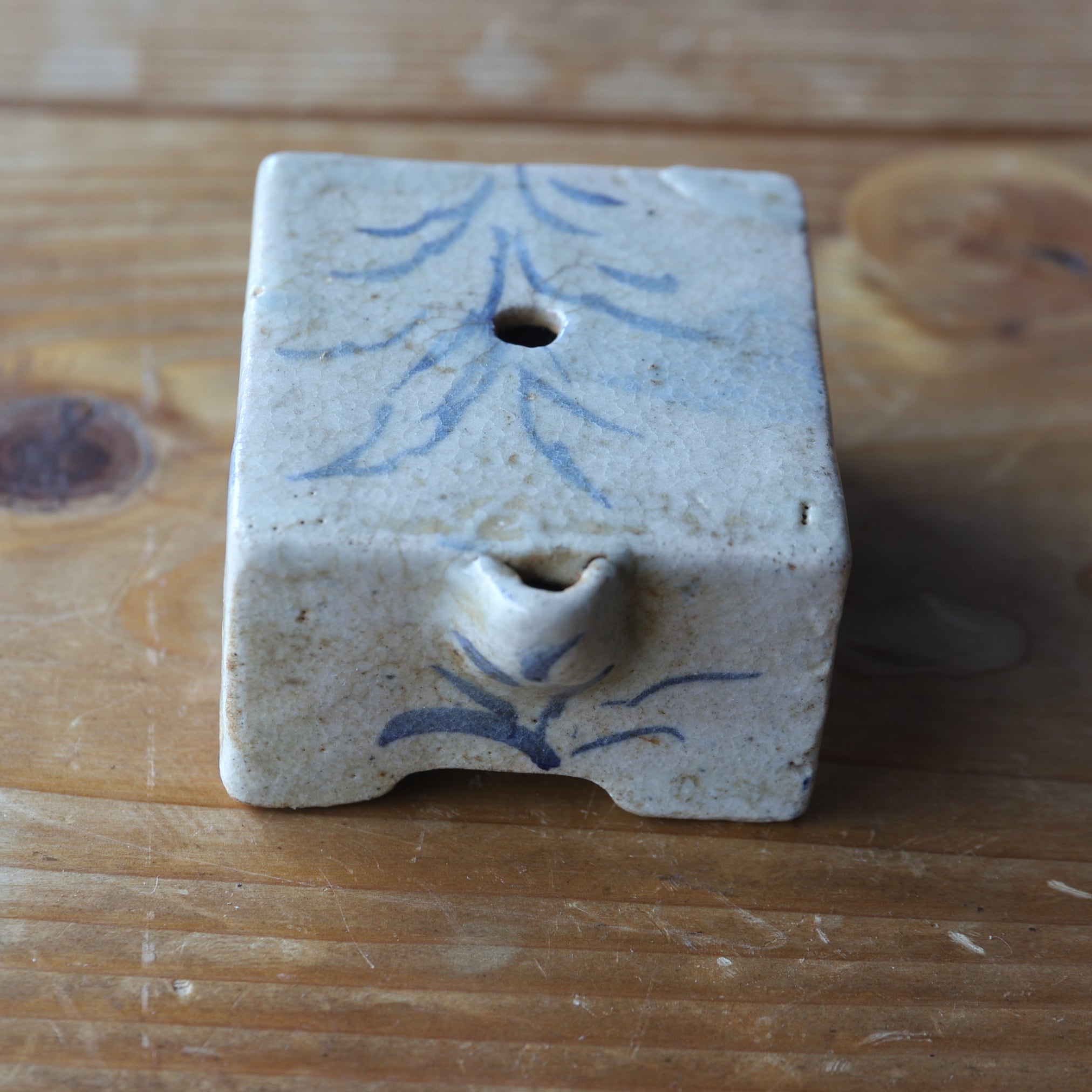 WATER DROPPER, Blue-and-white porcelain with grass design, Joseon Dynasty(1392–1897CE)