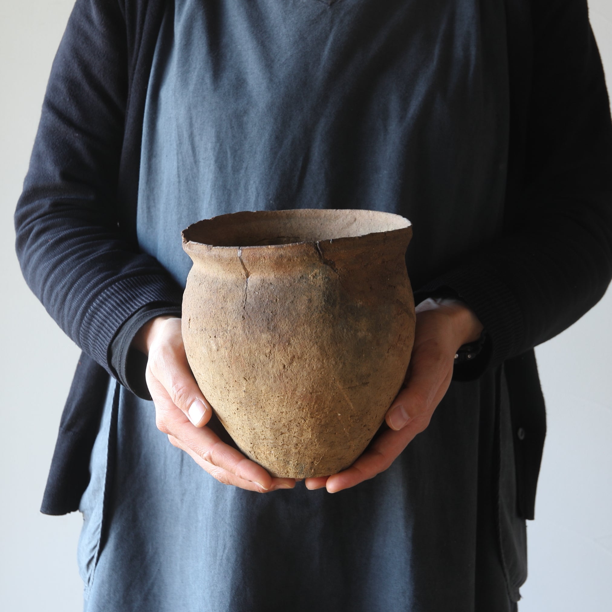 LOZA DE BARRO / TINAJA DE BOCA ANCHA, Loza, Período Yayoi(300 a. C.–250 d. C.)