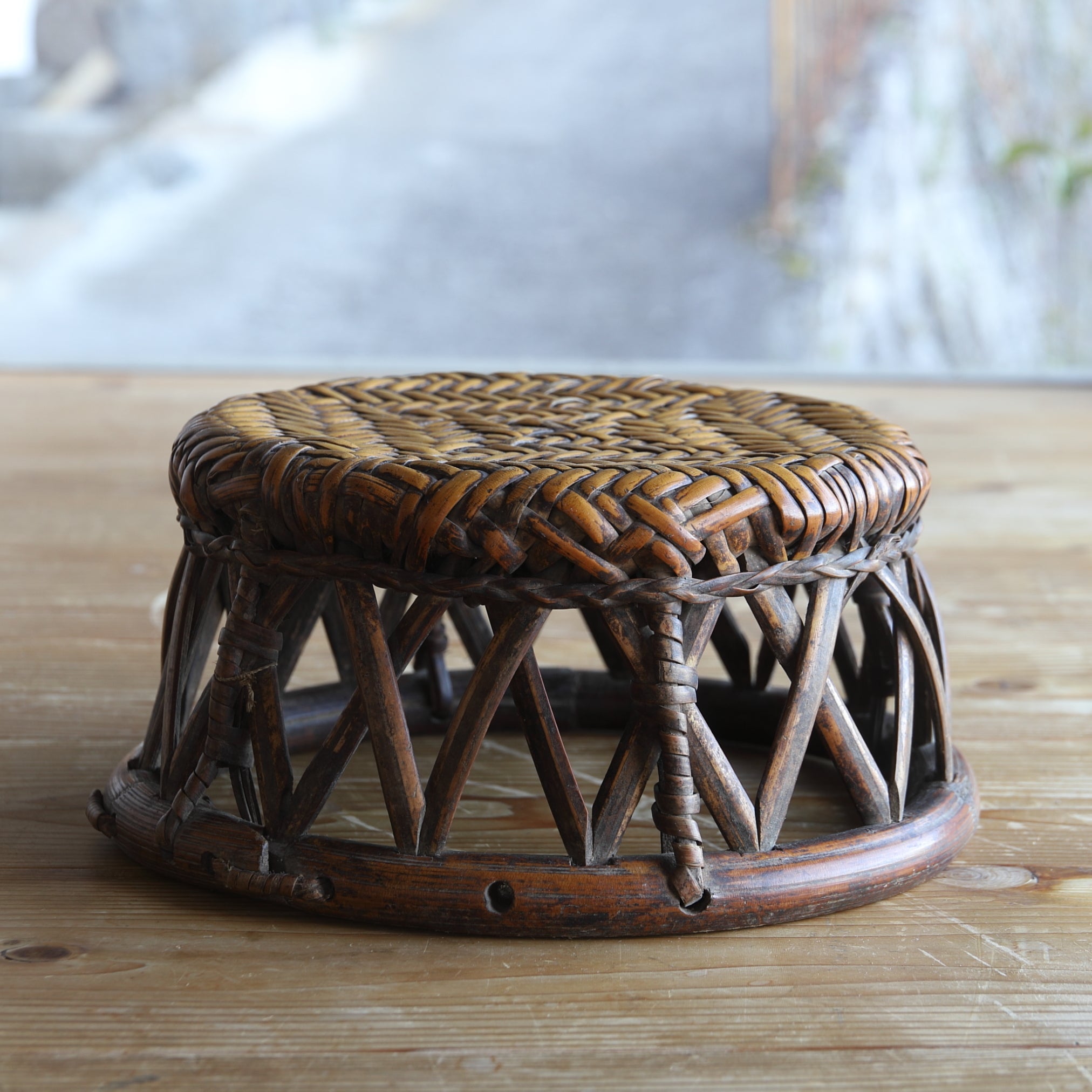BAMBOO-WOVEN LOW STOOL, Yao, b2, Early Modern Period(16th–19th centuries)